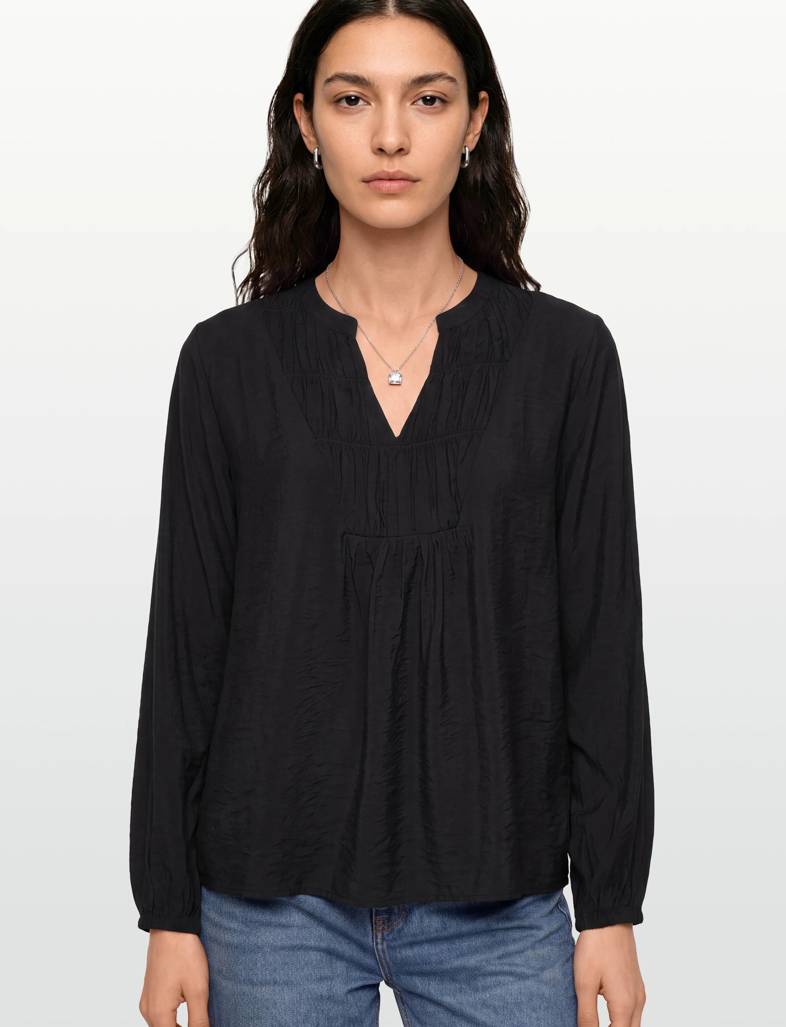 FREE/QUENT - Blouse - langærmede bluser - black - 3