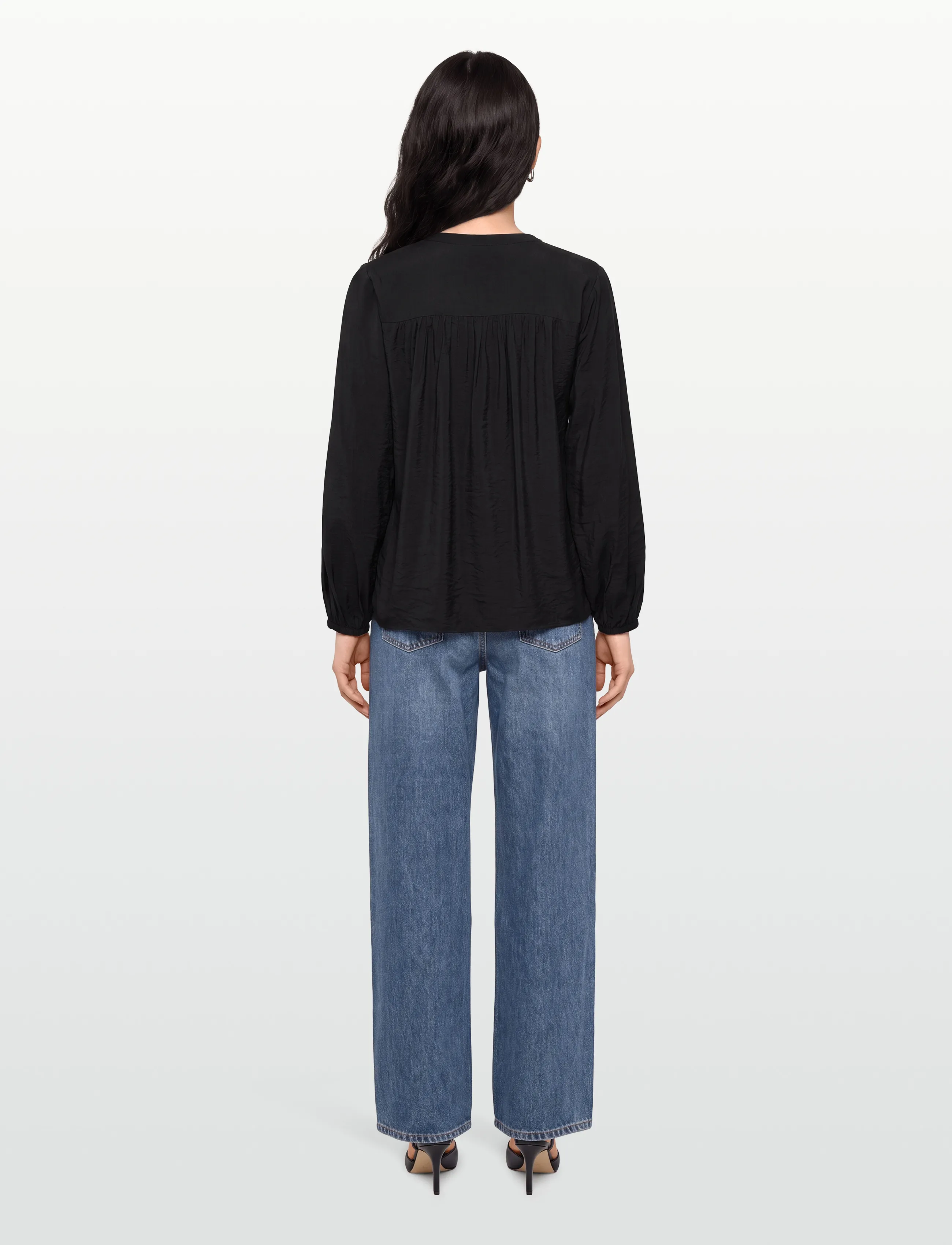 FREE/QUENT - Blouse - langærmede bluser - black - 4