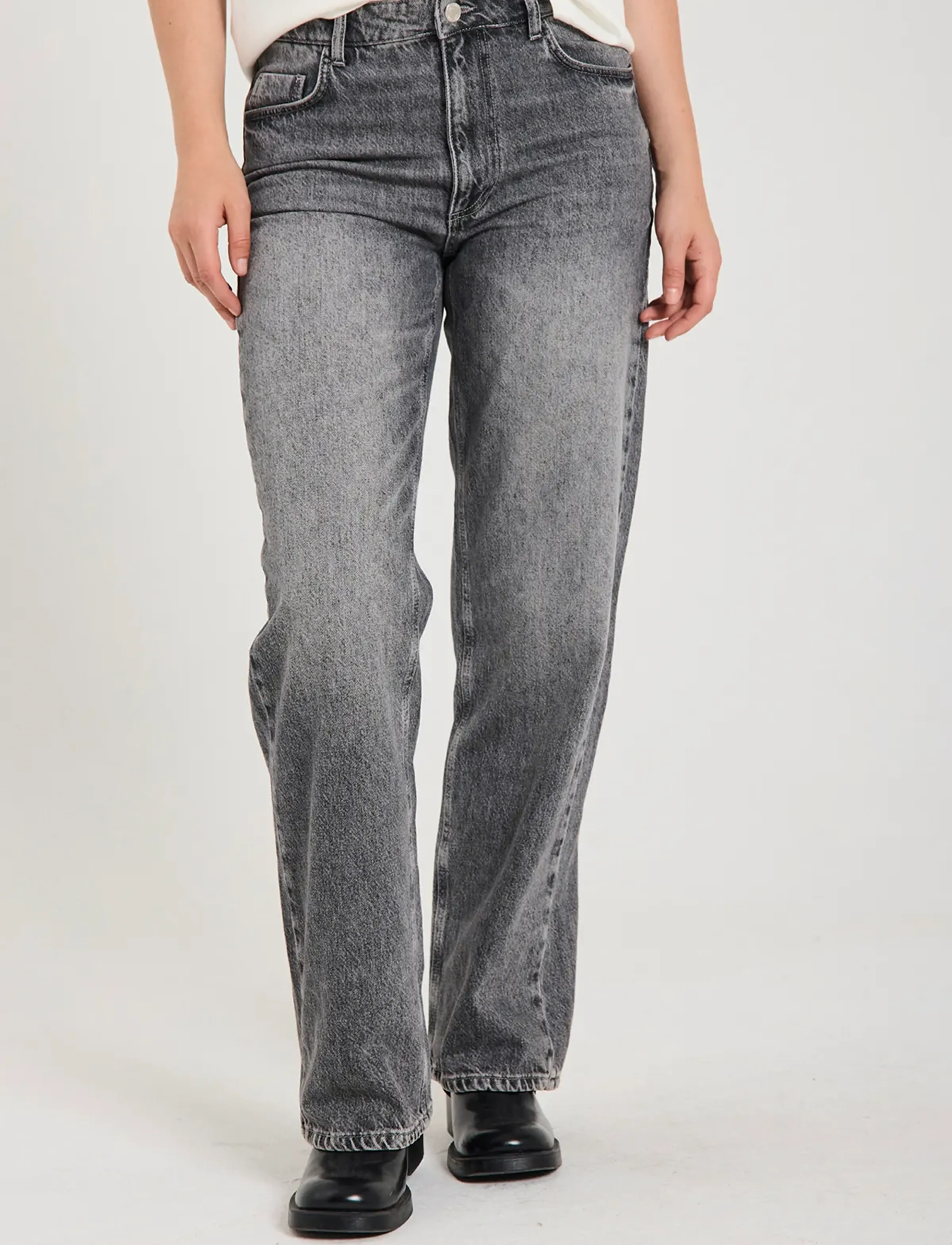 FREE/QUENT Fqceline-Jeans, Kvinder, Vide Ben Jeans, Grå, Str: 29
