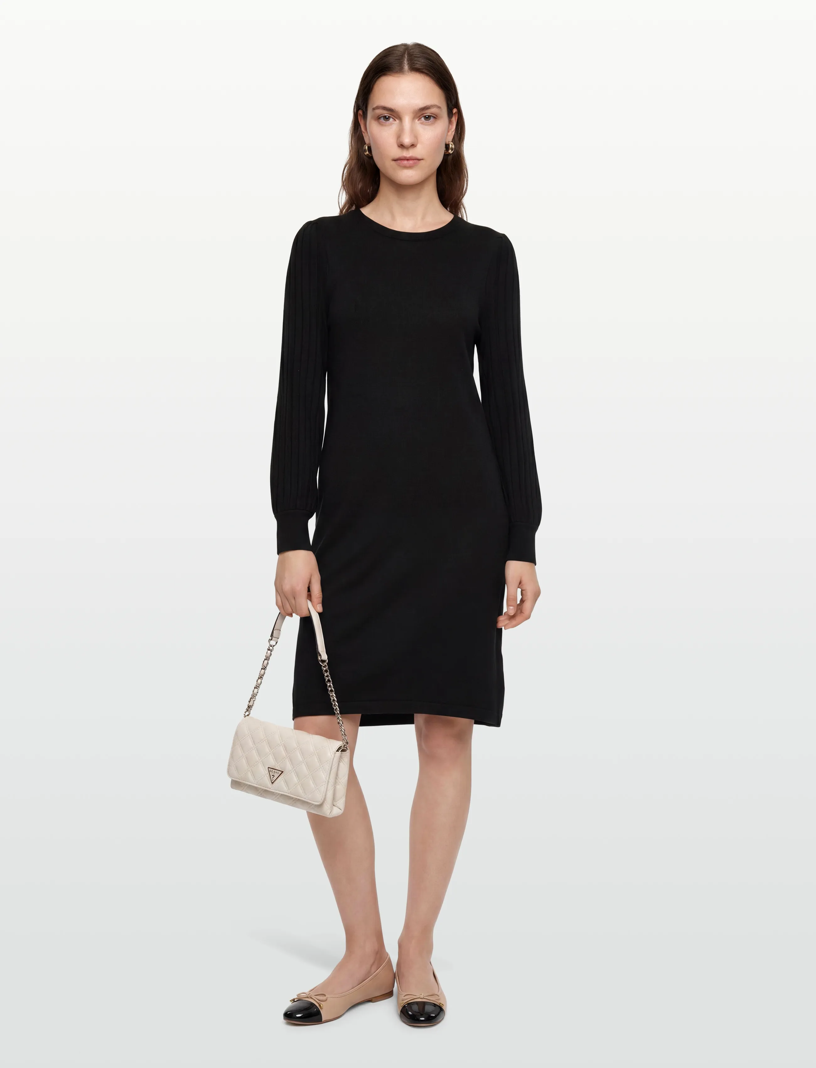 FREE/QUENT - Dress from Freequent in a soft, fine-knit material. The dress has a simple silho - kootud kleidid - black - 1
