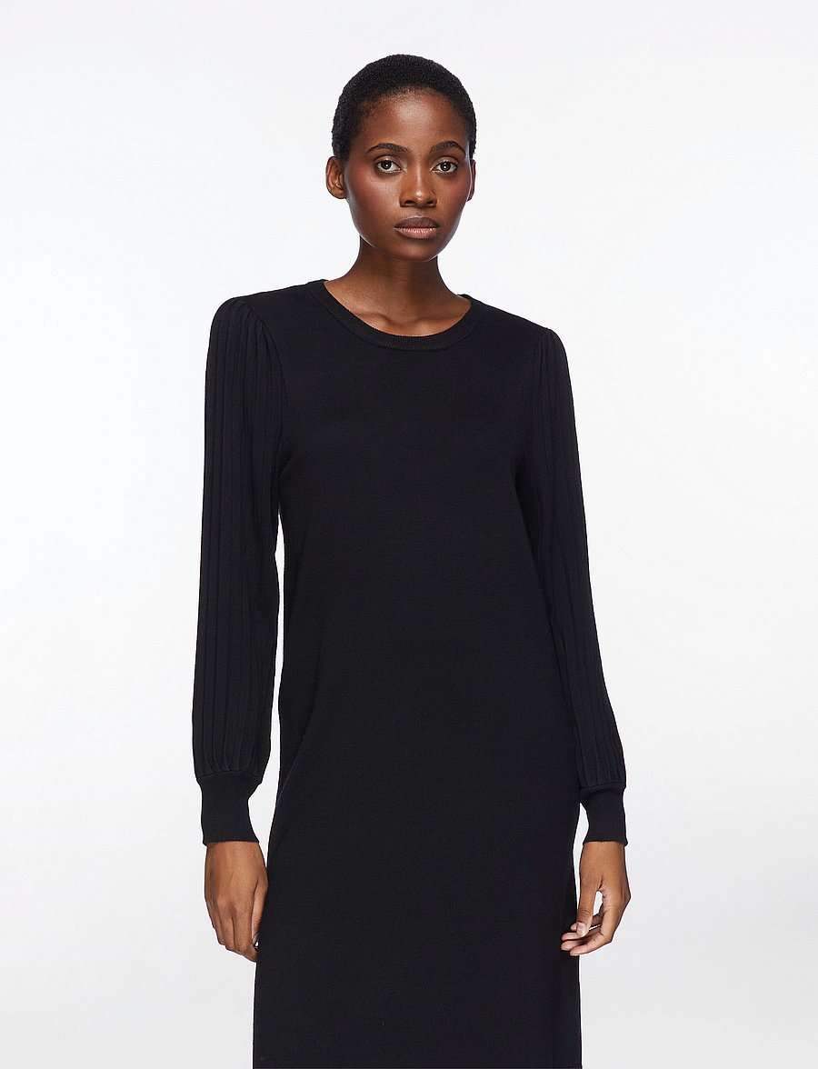 FREE/QUENT - Dress from Freequent in a soft, fine-knit material. The dress has a simple silho - kootud kleidid - black - 0