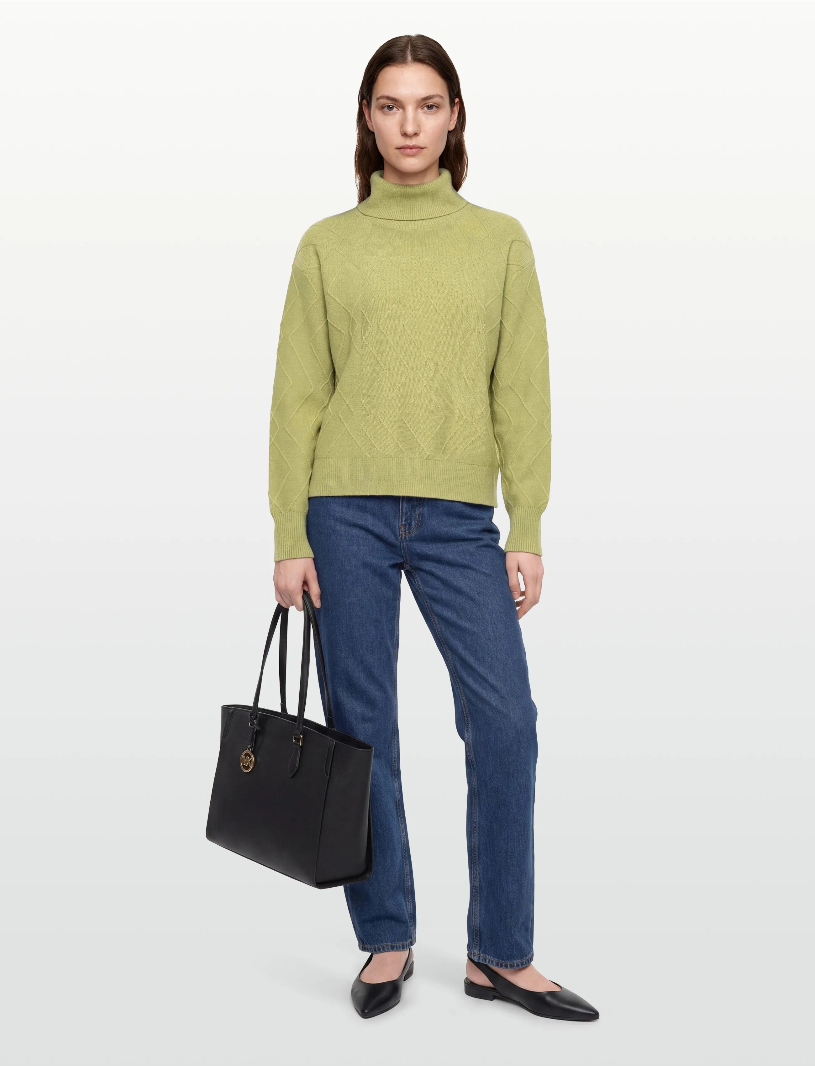 FREE/QUENT Pullover From Freequent In A Soft, Knitted Material With A Lovely Pattern. The P, XL, Green, Strik > Trøjer, Dame