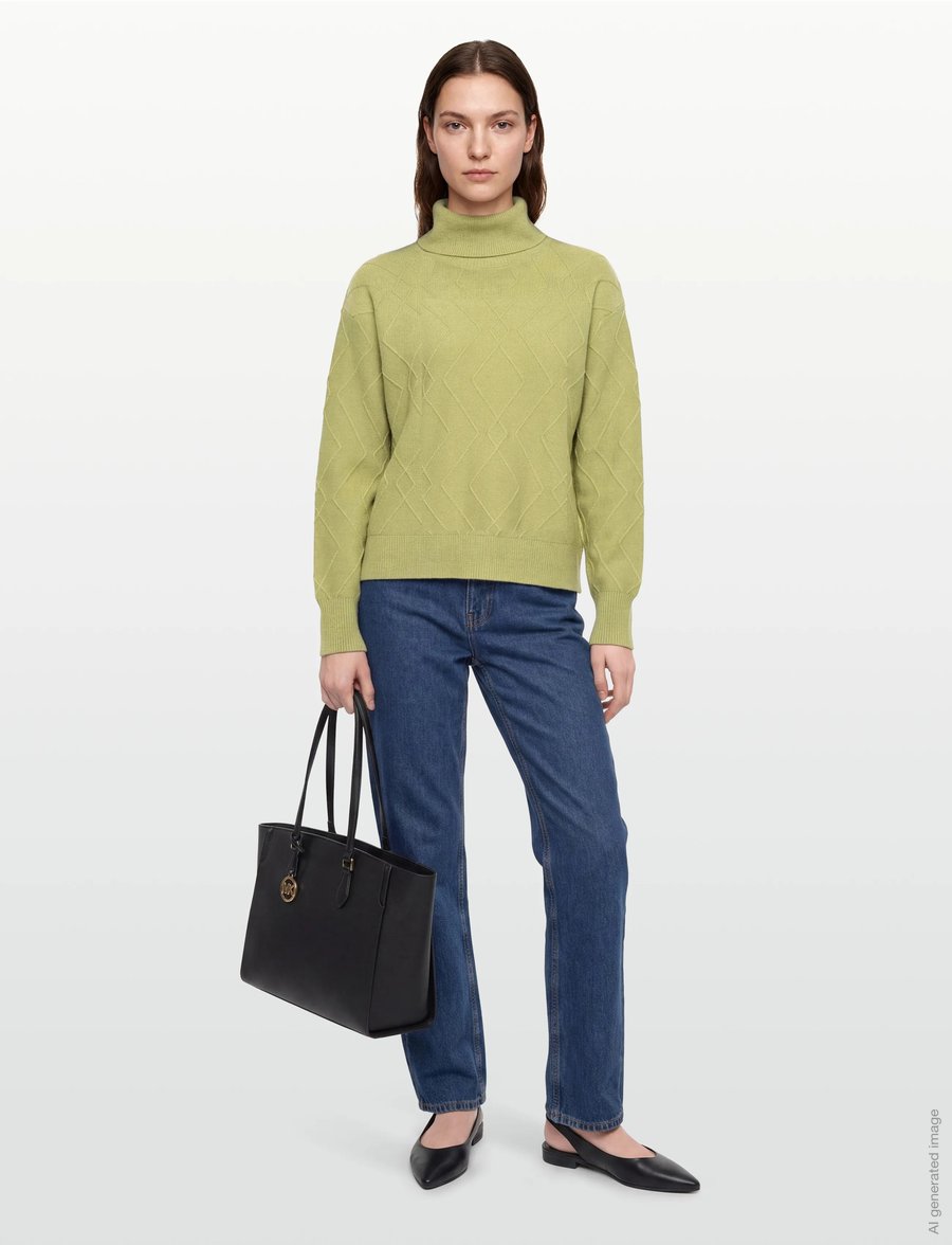 FREE/QUENT - Pullover from Freequent in a soft, knitted material with a lovely pattern. The p - pullover - fern - 0