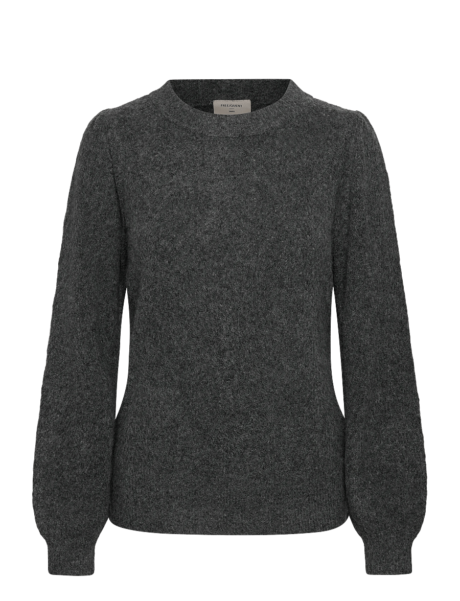 FREE/QUENT - FQGRSEVALIN-PULLOVER - jumpers - dark grey melange - 1