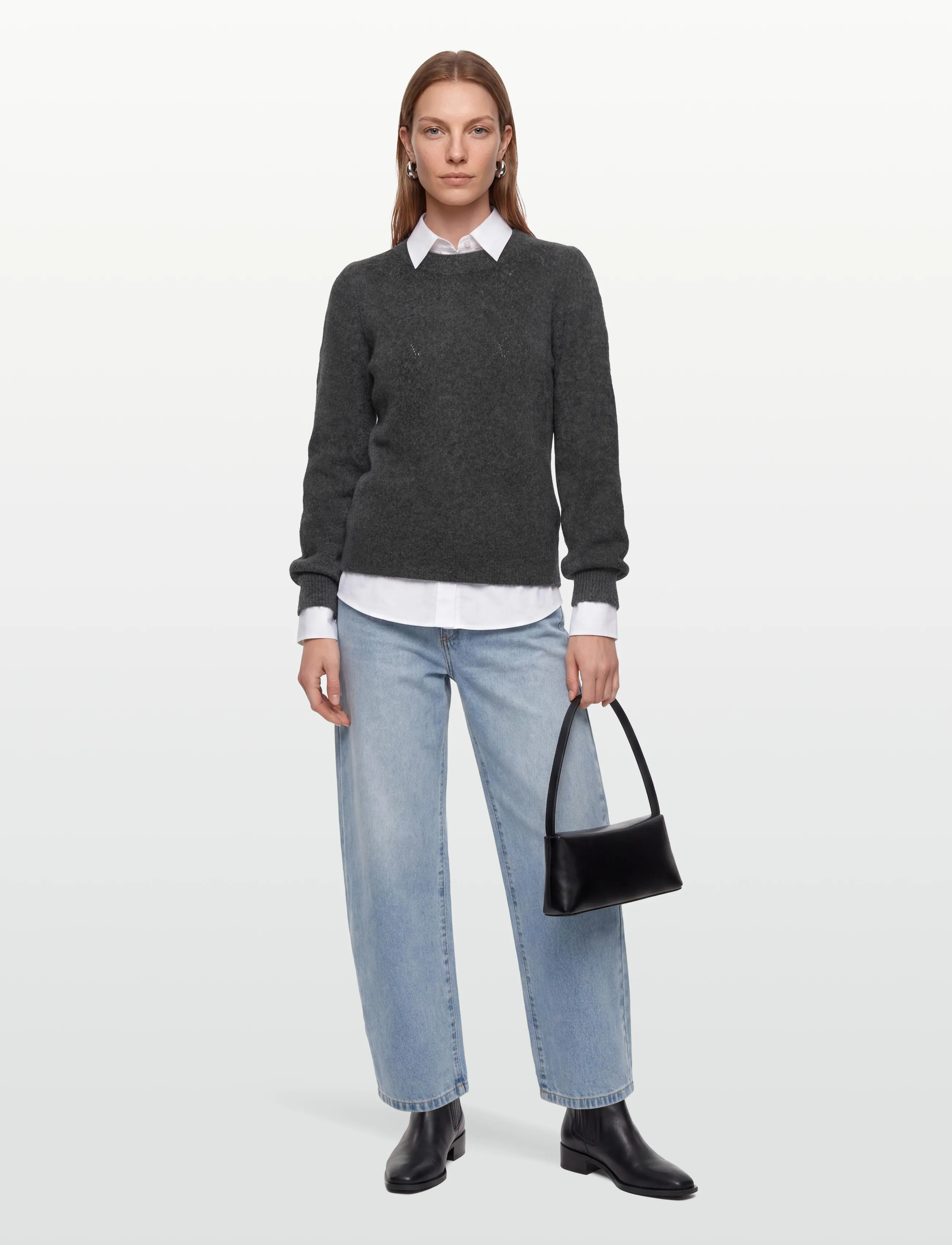 FREE/QUENT - FQGRSEVALIN-PULLOVER - laveste priser - dark grey melange - 0