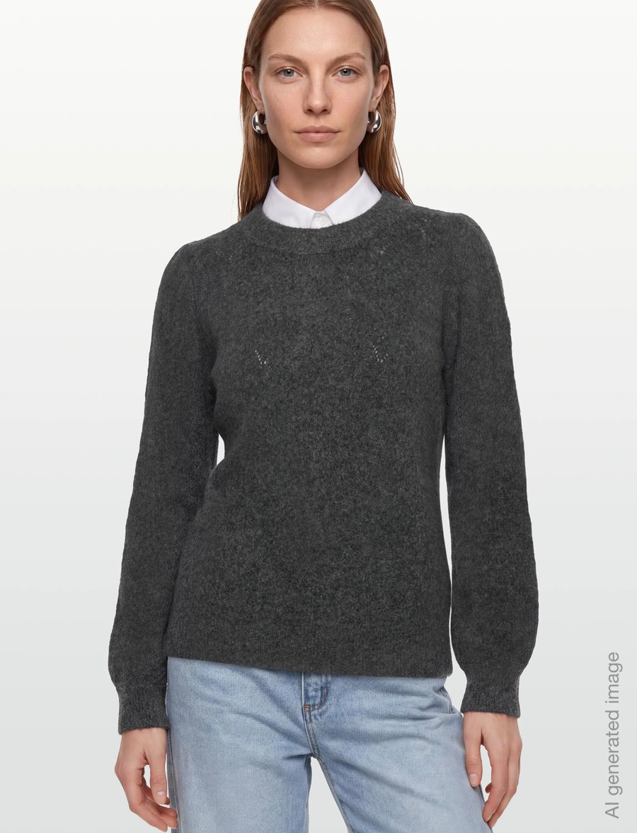 FREE/QUENT - FQGRSEVALIN-PULLOVER - jumpers - dark grey melange - 3