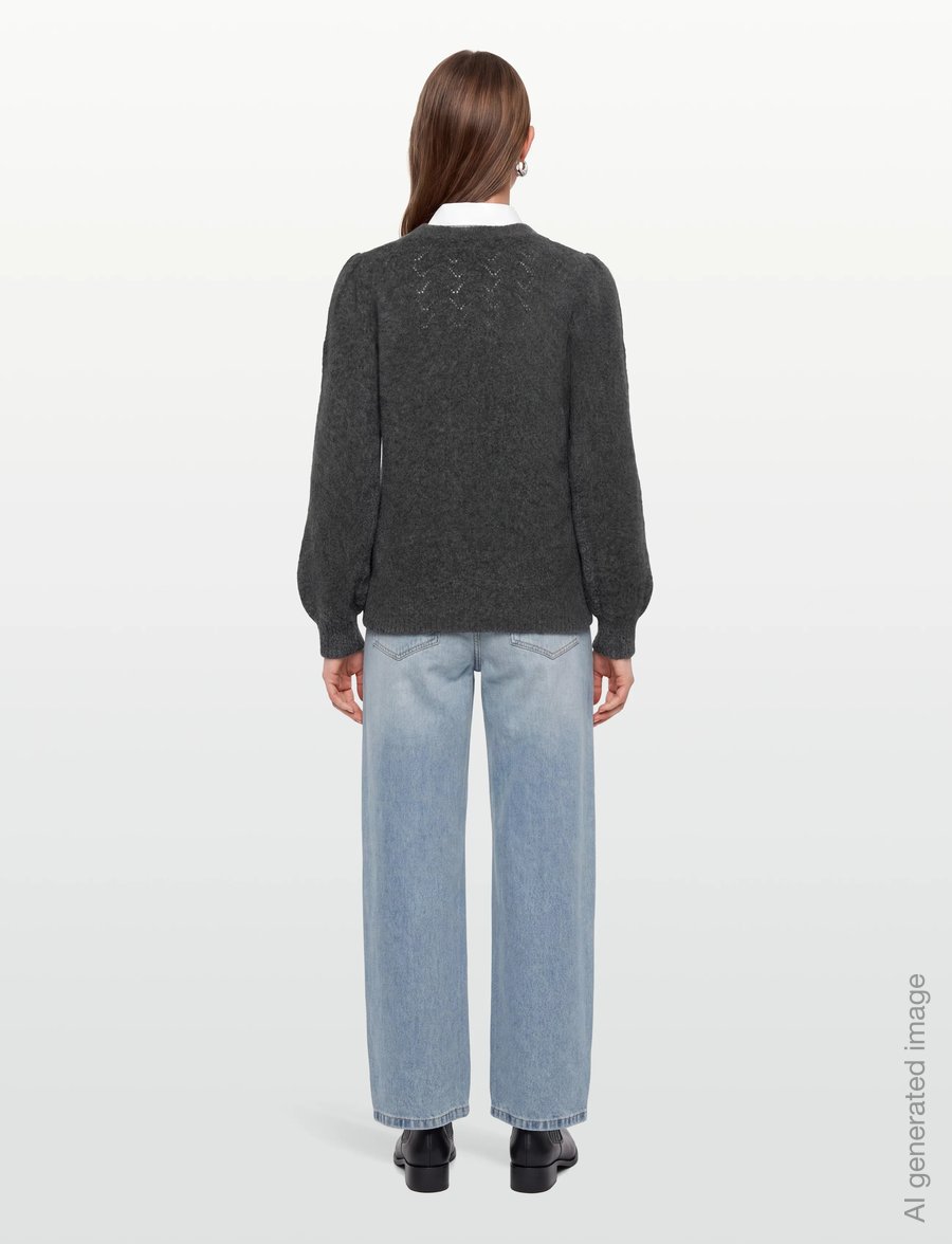 FREE/QUENT - FQGRSEVALIN-PULLOVER - jumpers - dark grey melange - 4