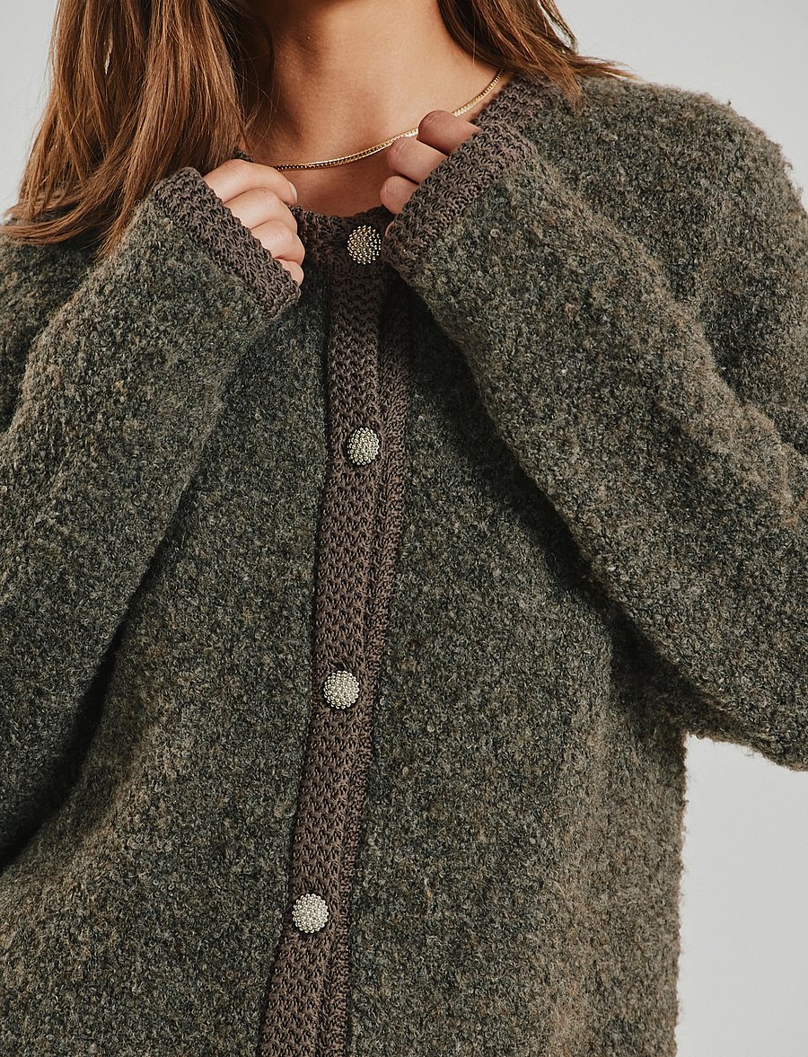FREE/QUENT - FQGRSCHRISTA-CARDIGAN - koftor - morel melange - 3