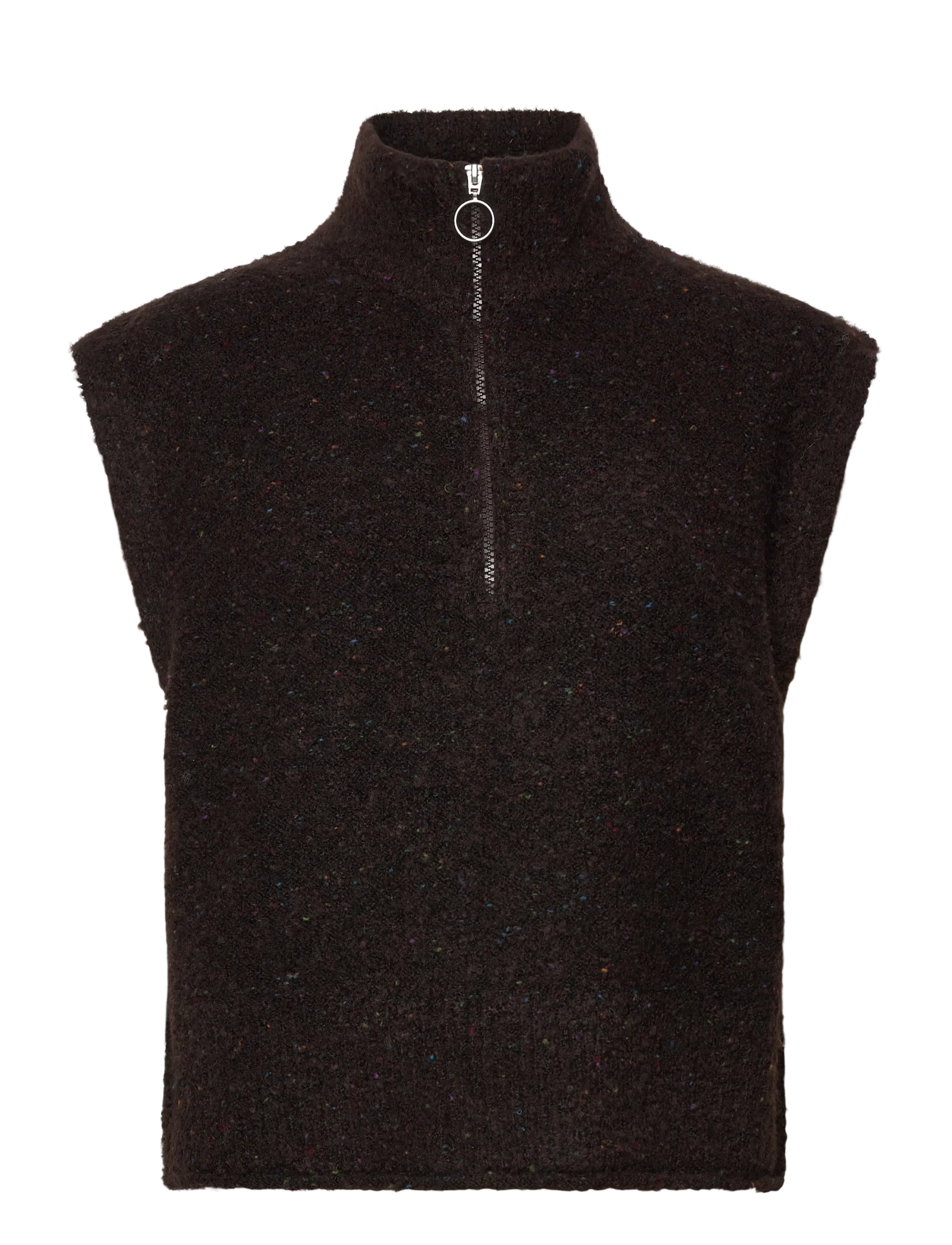 FREE/QUENT Waistcoat from Freequent in a soft, knitted material. The waistcoat has a simple - Vestid - COFFEE BEAN MELANGE / brown