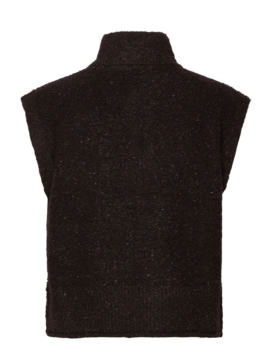 FREE/QUENT - FQGRSNEMES-WAISTCOAT - kootud vestid - coffee bean melange - 1