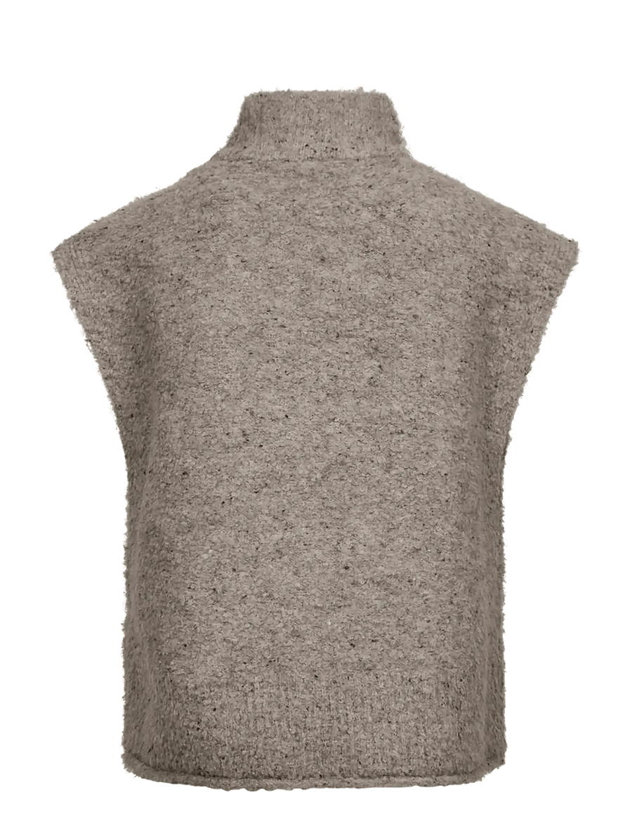 FREE/QUENT - FQGRSNEMES-WAISTCOAT - stickade västar - desert taupe melange - 1