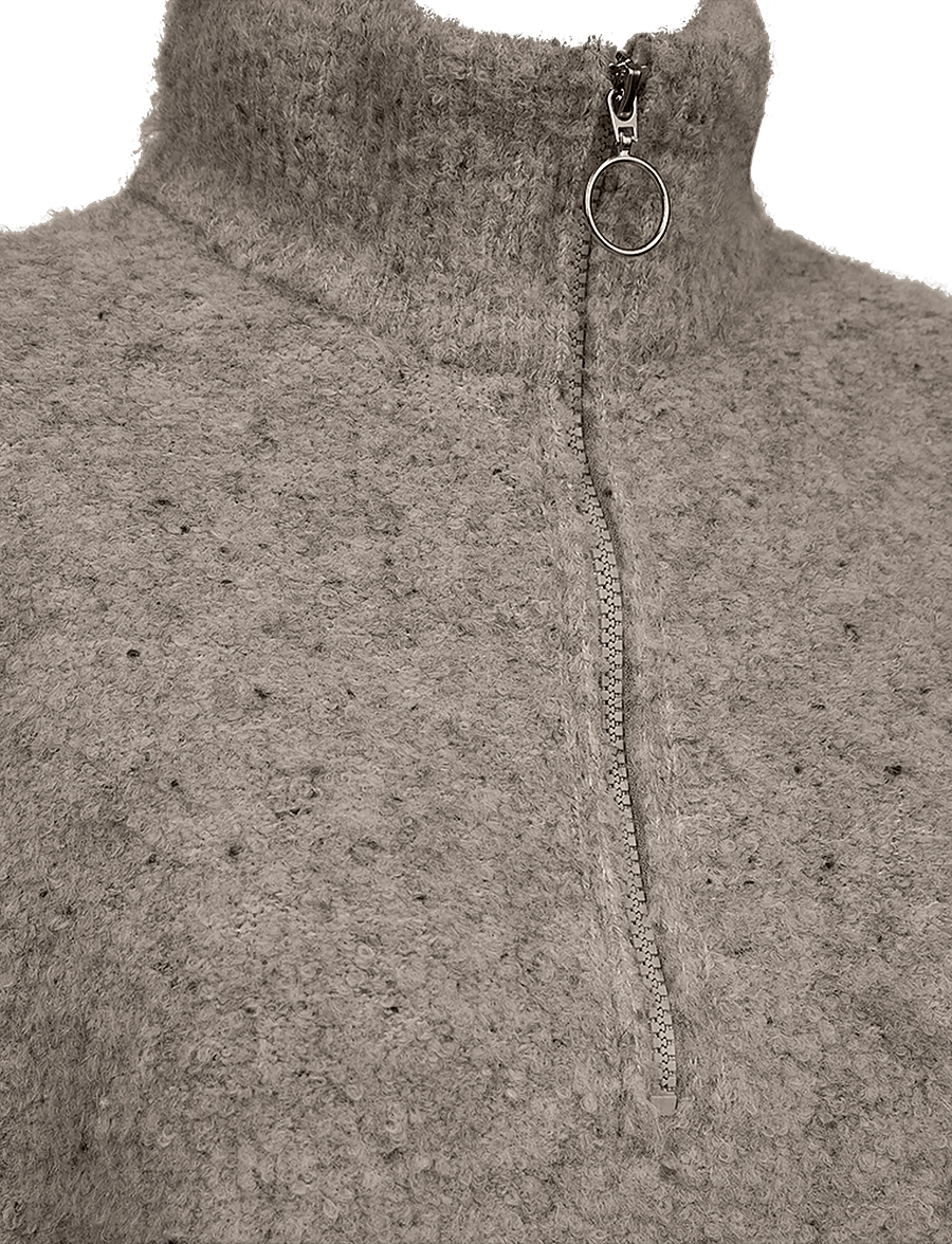 FREE/QUENT - FQGRSNEMES-WAISTCOAT - stickade västar - desert taupe melange - 2