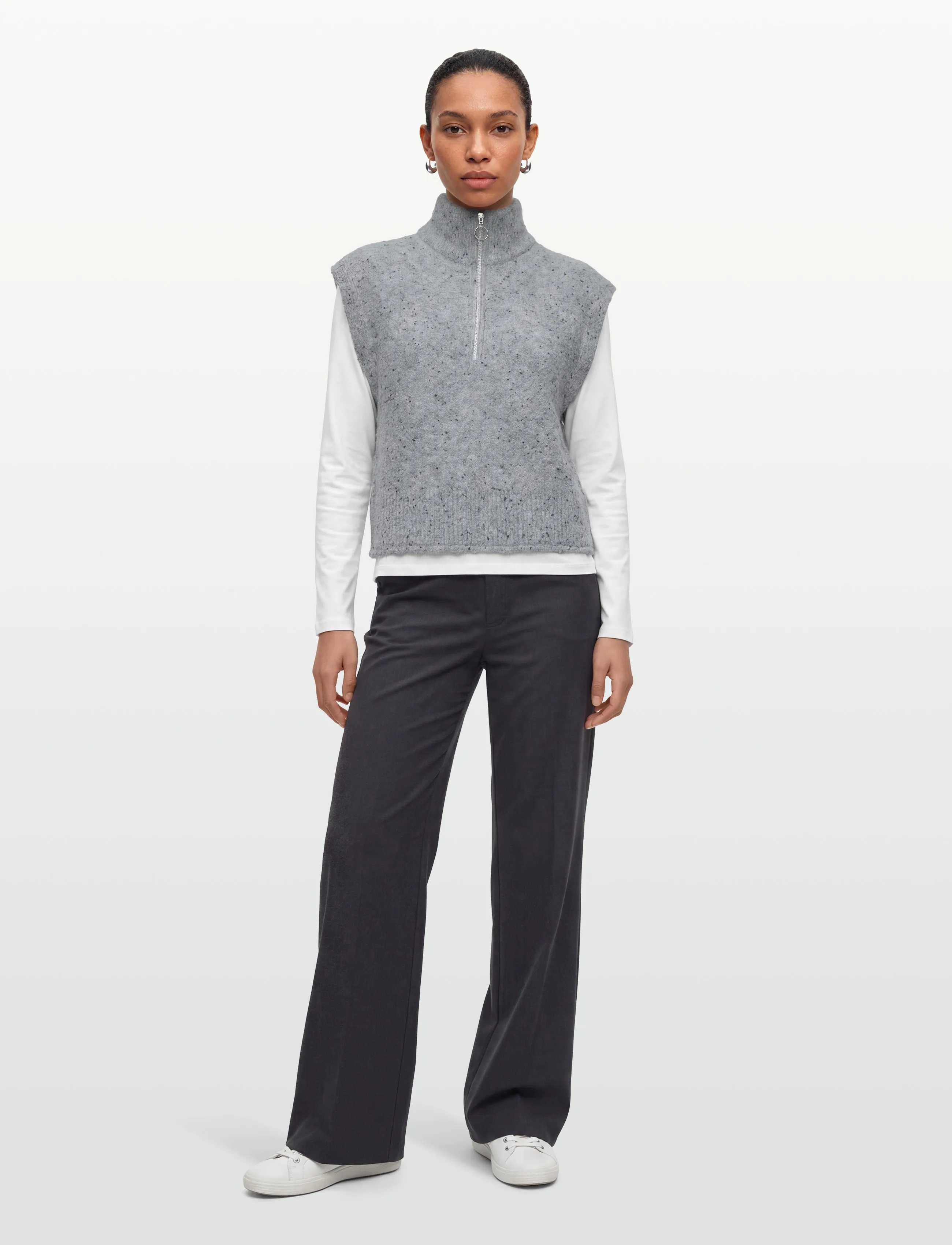 FREE/QUENT - FQGRSNEMES-WAISTCOAT - laveste priser - med. grey melange - 0