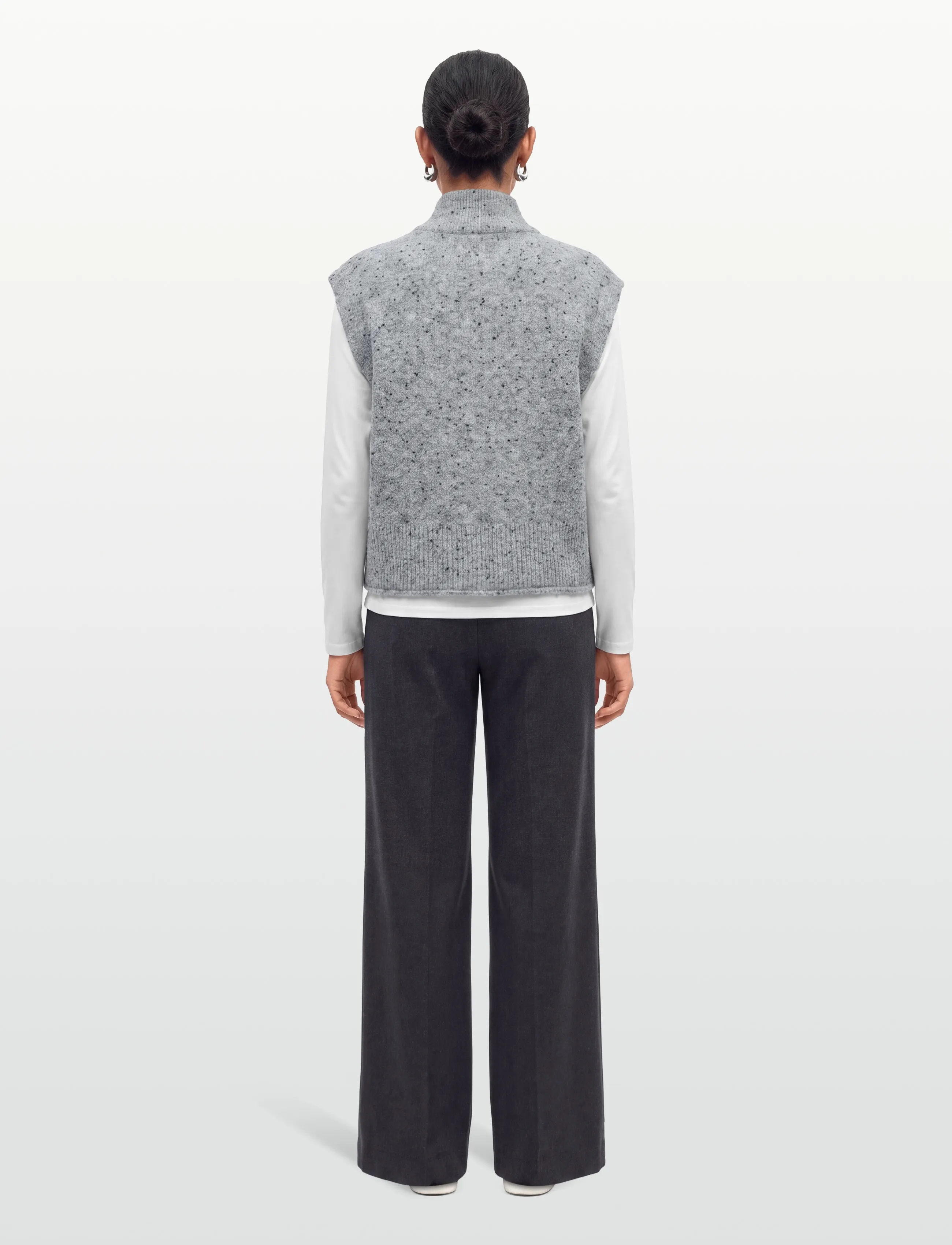 FREE/QUENT - FQGRSNEMES-WAISTCOAT - laveste priser - med. grey melange - 4