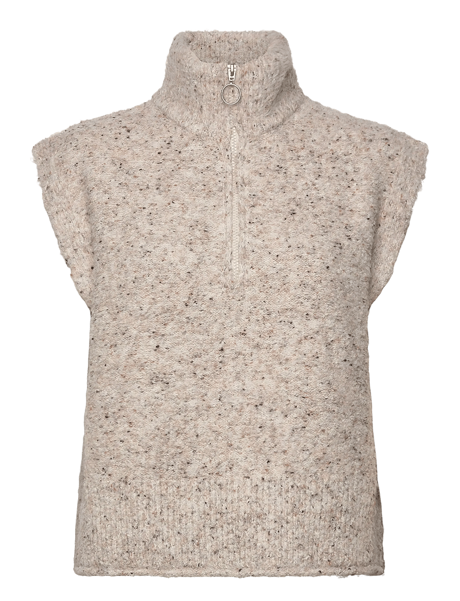 FREE/QUENT - FQGRSNEMES-WAISTCOAT - kootud vestid - moonbeam melange - 1