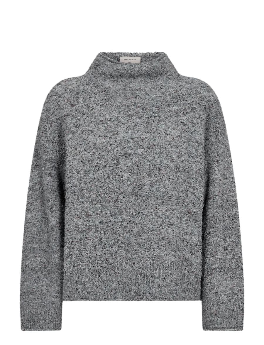 FREE/QUENT - FQGRSNEMES-PULLOVER - striktrøjer - dark grey melange - 0