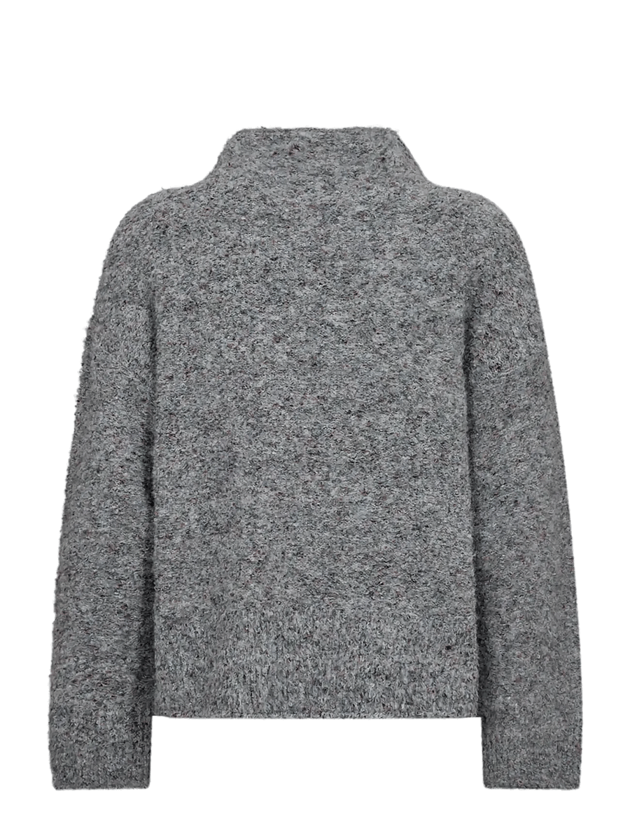 FREE/QUENT - FQGRSNEMES-PULLOVER - striktrøjer - dark grey melange - 1