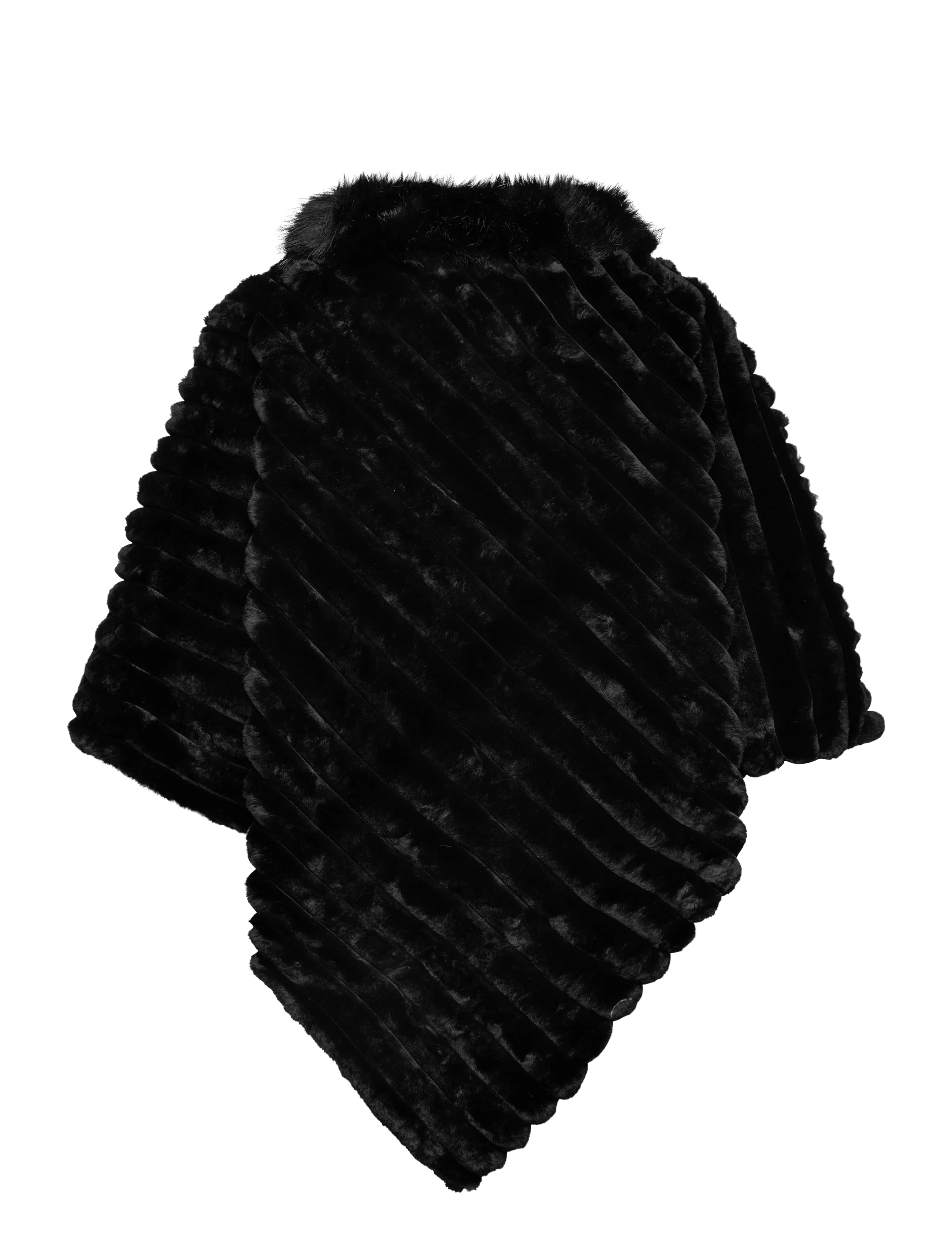 FREE/QUENT - Cape from Freequent - faux fur - black w. black - 1