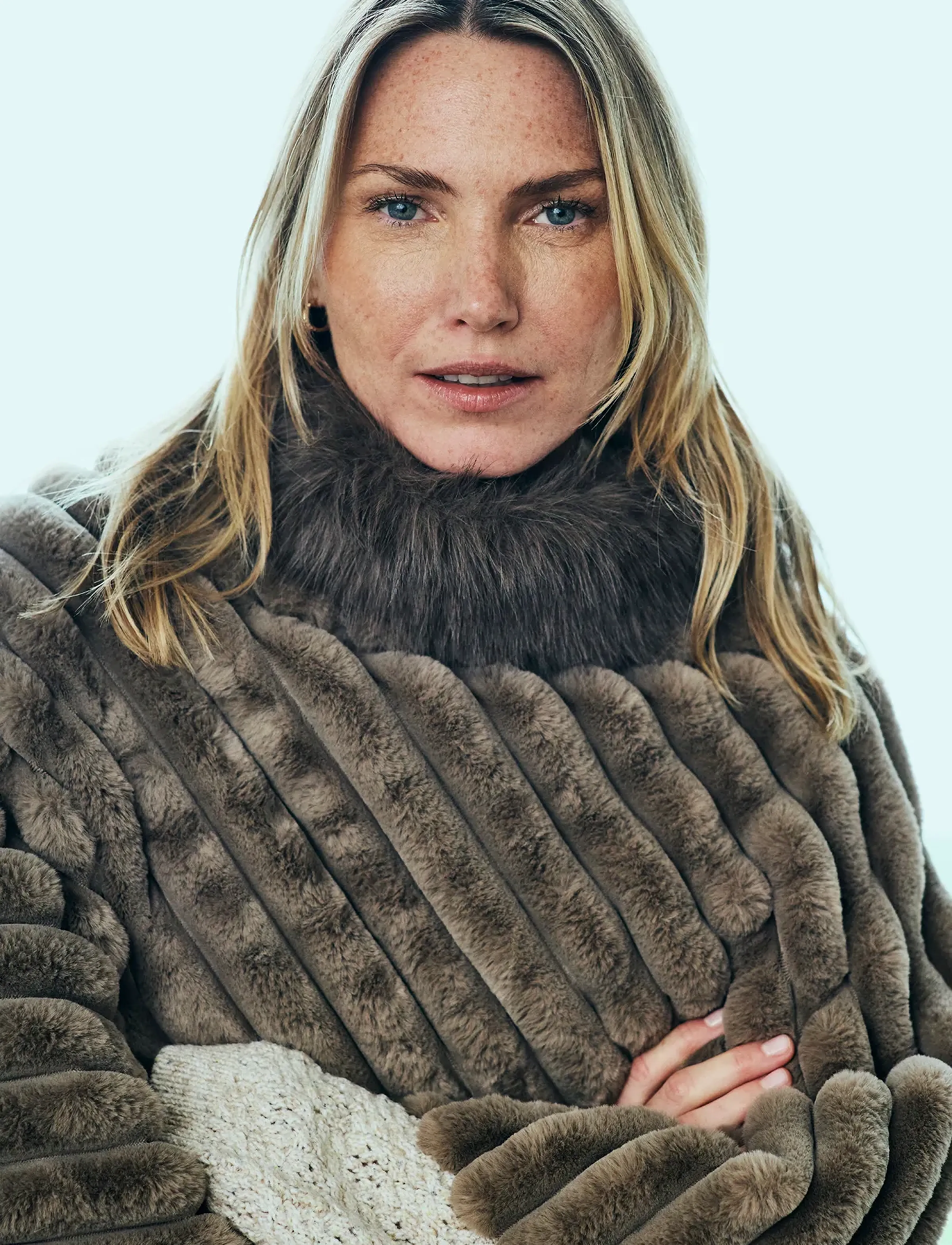 FREE/QUENT - Cape from Freequent - fuskpäls - desert taupe w. morel - 3