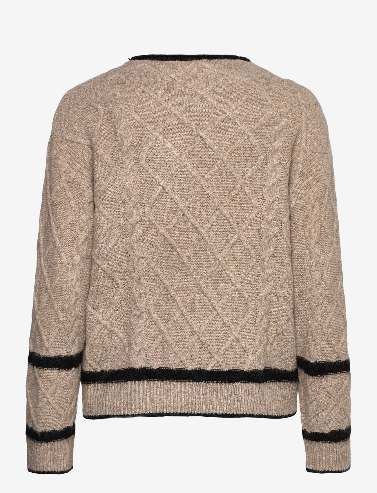 FREE/QUENT - FQHIRO-PULLOVER - autumn clothing - desert taupe mel. w. black - 1