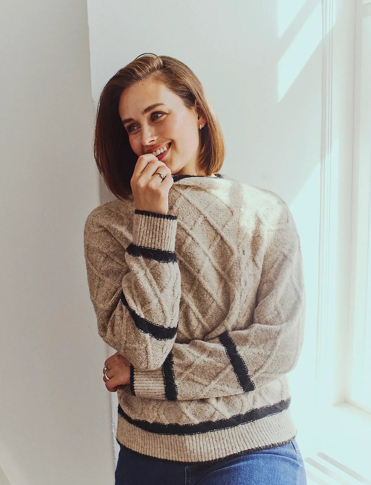 FQHIRO-PULLOVER - DESERT TAUPE MEL. W.