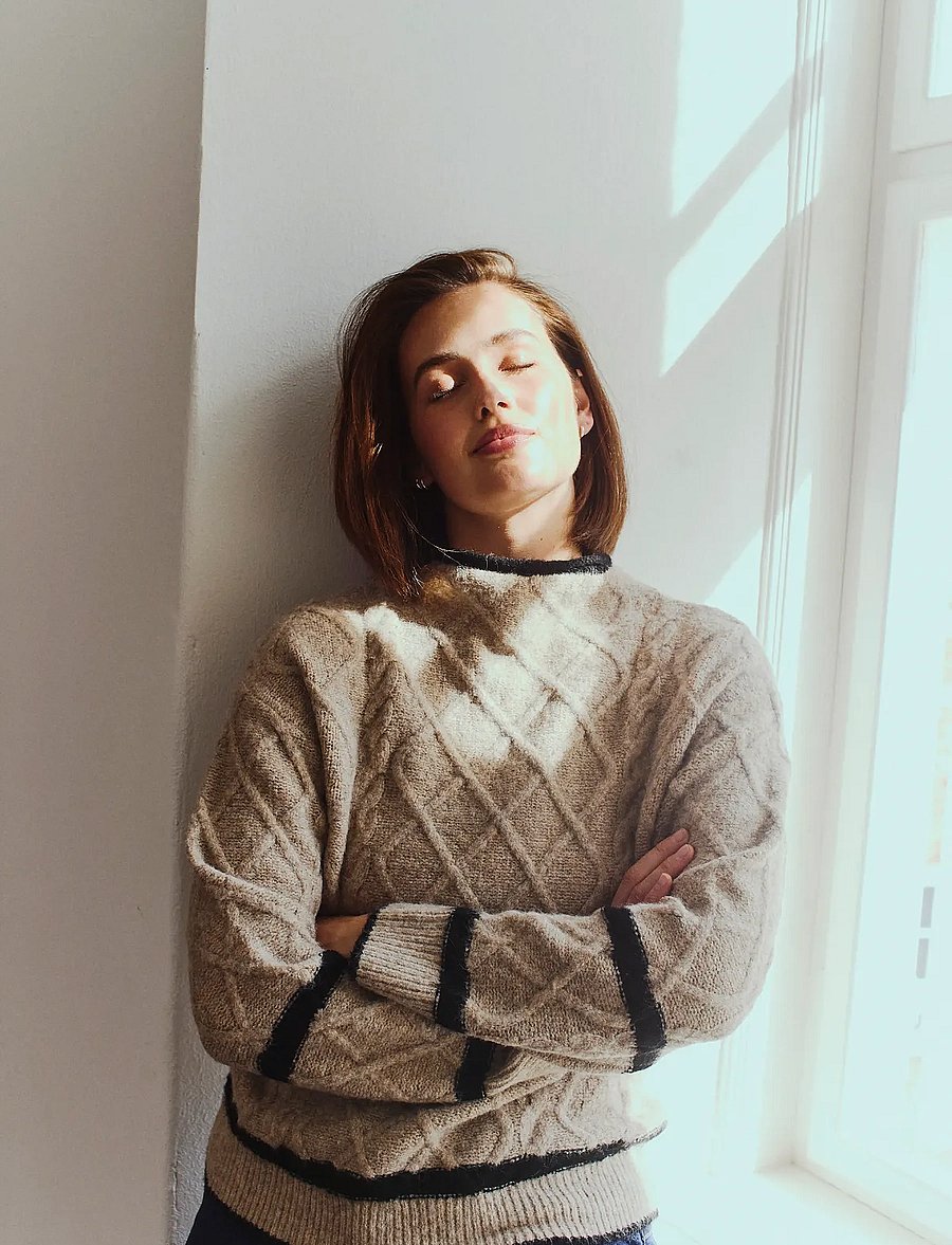 FREE/QUENT - FQHIRO-PULLOVER - kampsunid - desert taupe mel. w. black - 3