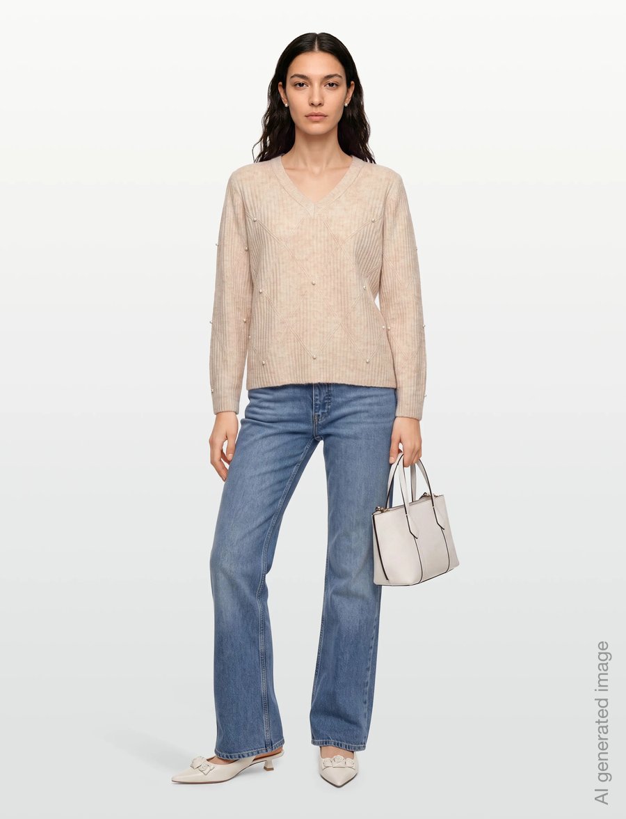 FREE/QUENT - FQPEARLY-PULLOVER - jumpers - moonbeam melange - 0
