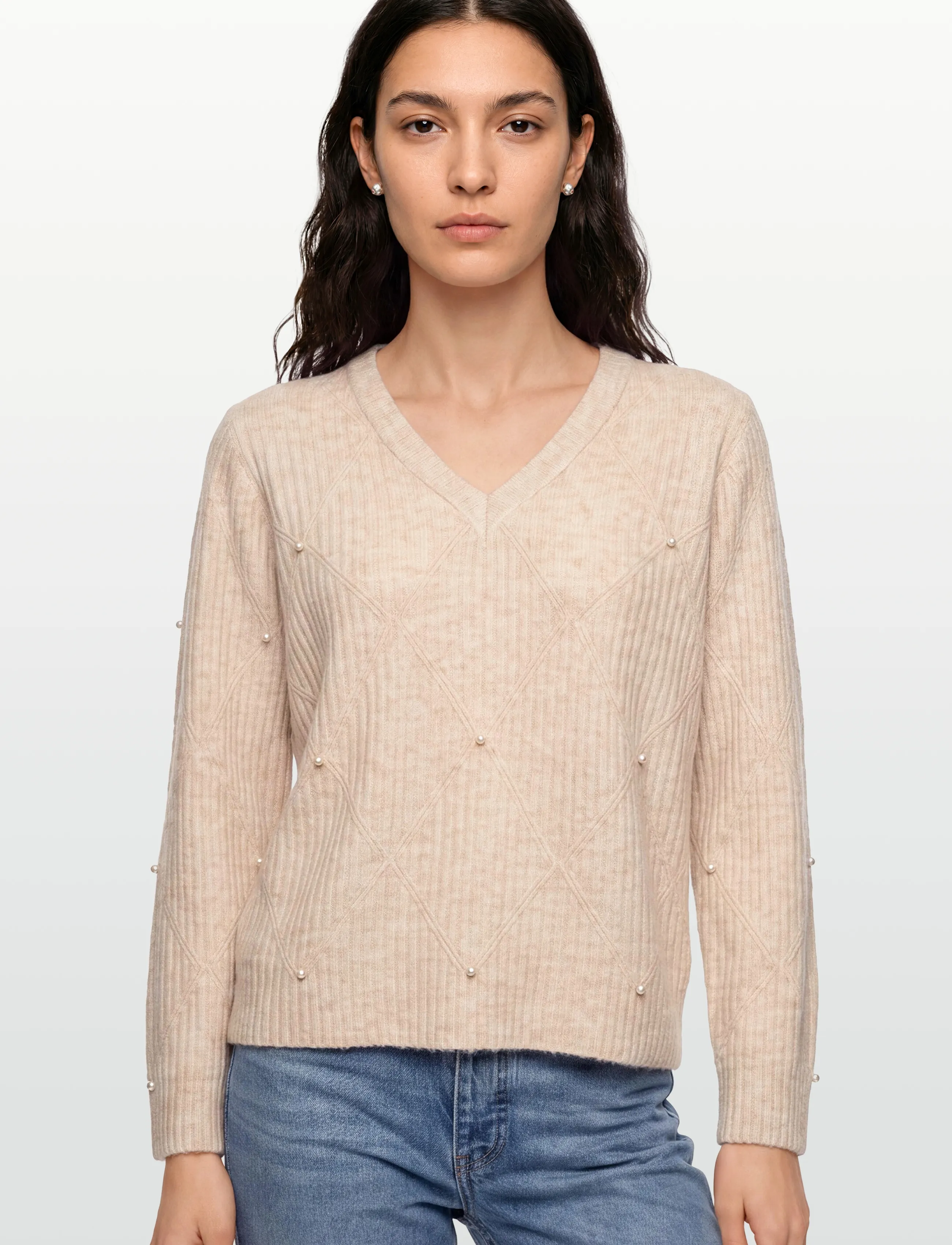FREE/QUENT - FQPEARLY-PULLOVER - striktrøjer - moonbeam melange - 3