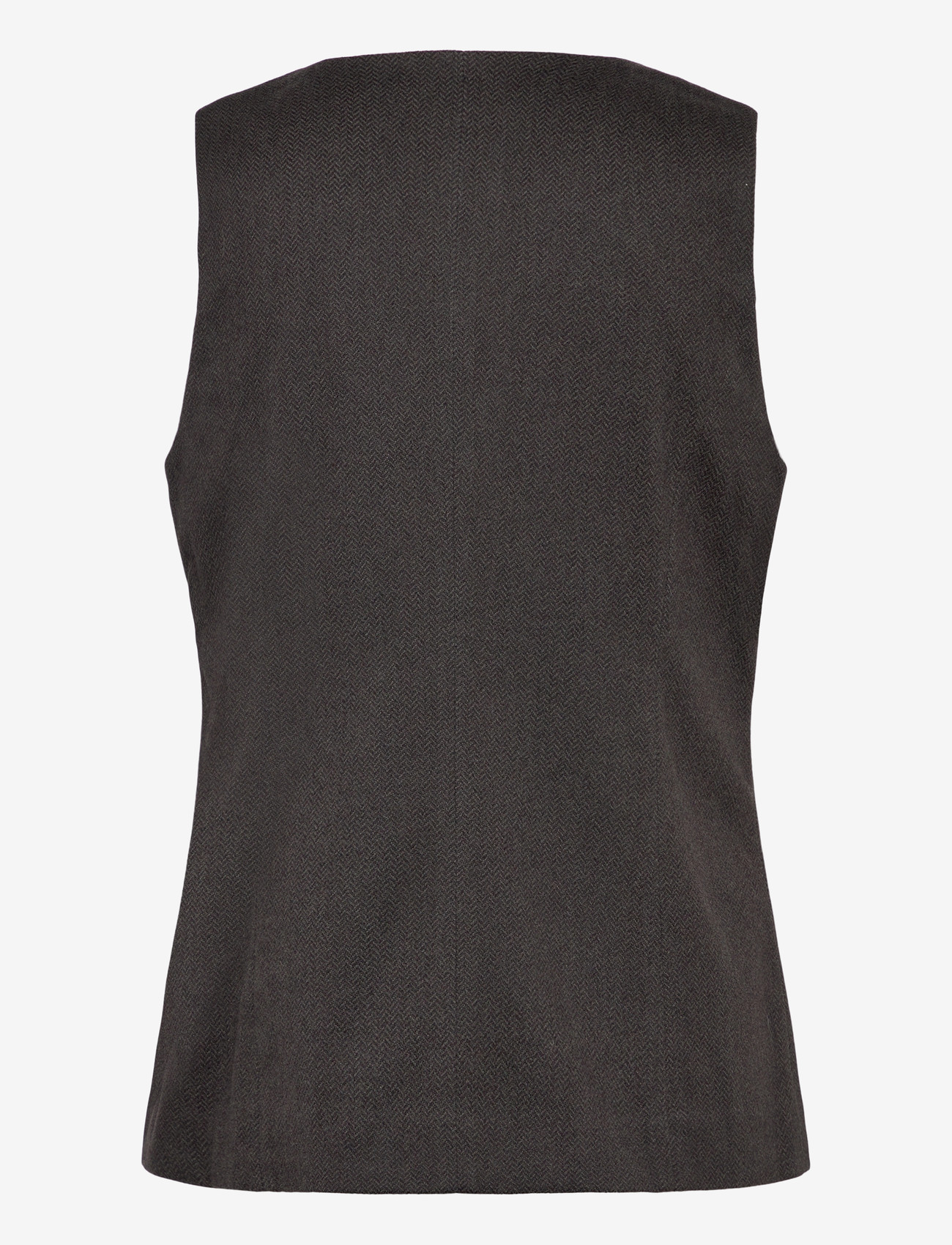 FREE/QUENT - Waistcoat from Freequent in a soft material with herringbone pattern and lining. - gilets - black w. magnet - 2