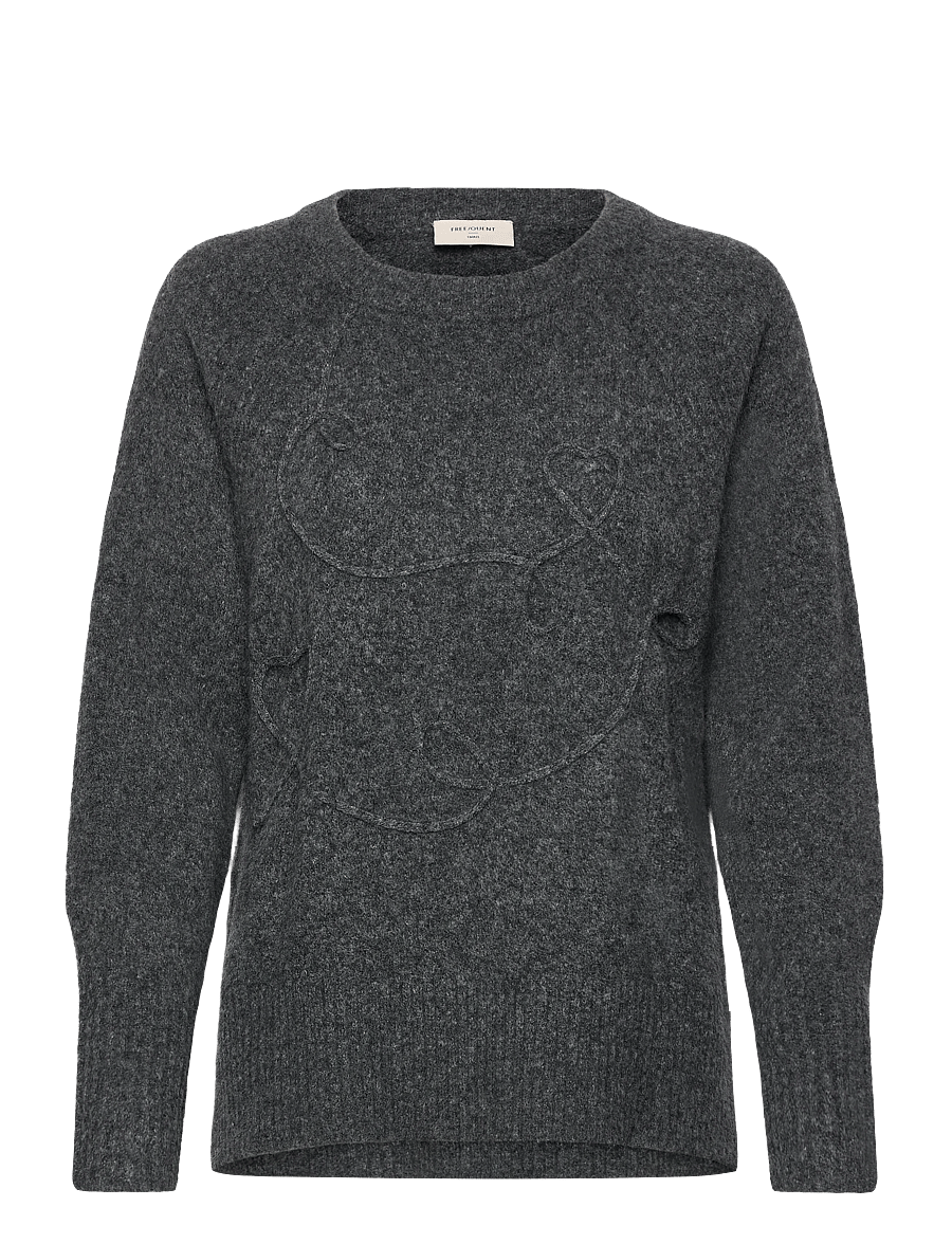 FREE/QUENT - Pullover - stickade tröjor - dark grey melange - 1
