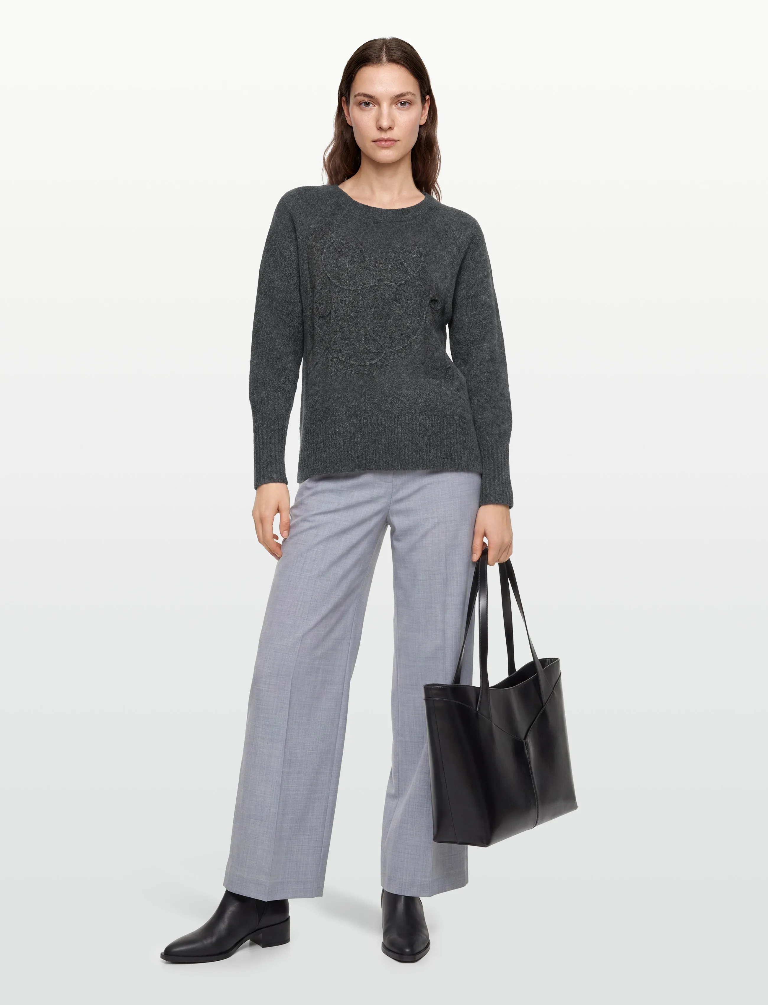FREE/QUENT - FQGRSEVALIN-PULLOVER - laveste priser - dark grey melange - 0