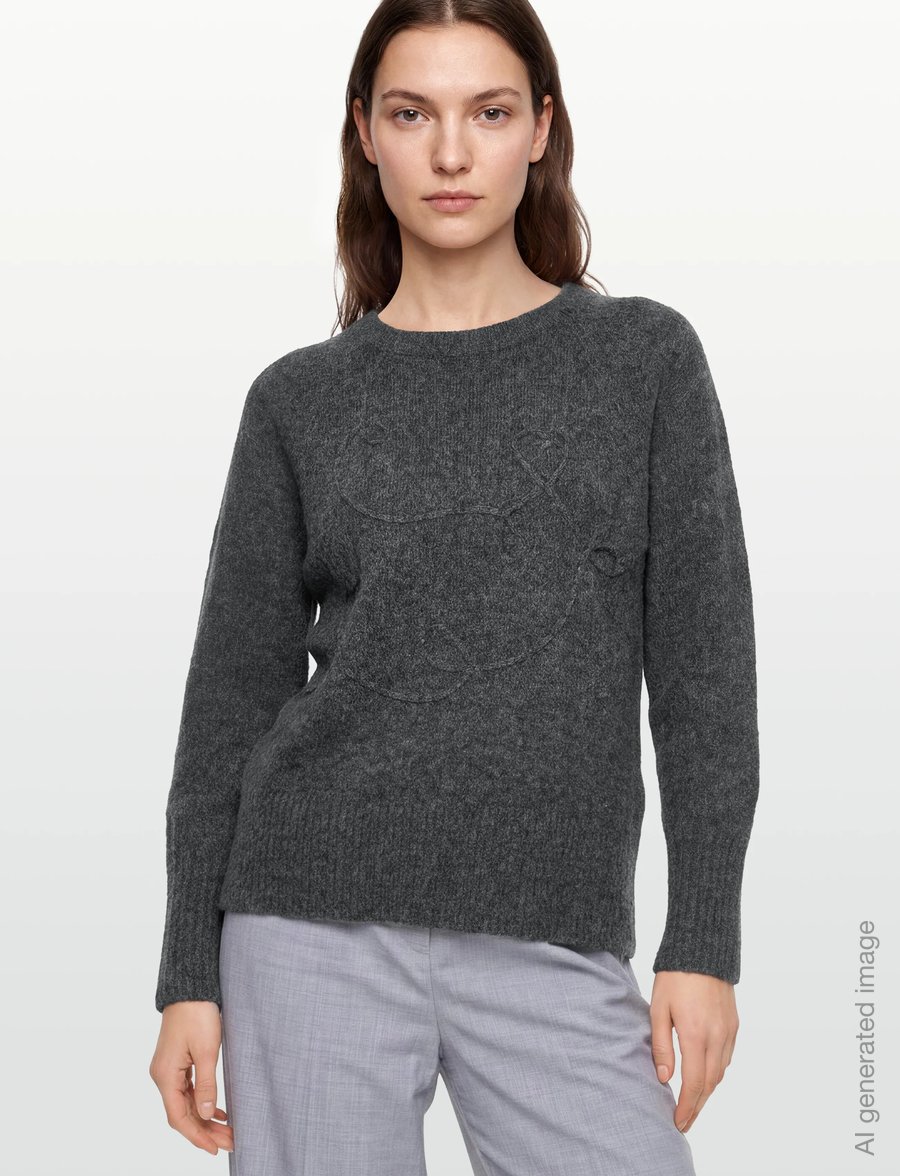 FREE/QUENT - Pullover - stickade tröjor - dark grey melange - 3