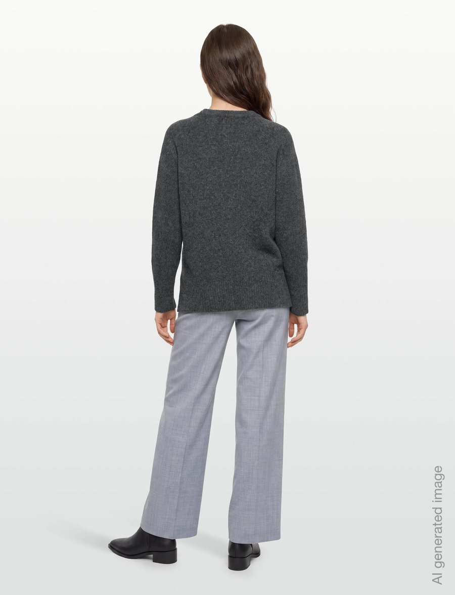 FREE/QUENT - Pullover - stickade tröjor - dark grey melange - 4