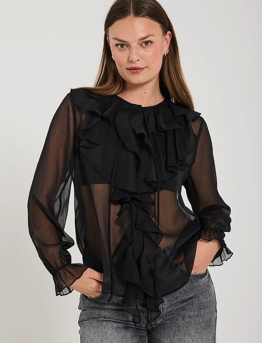 FREE/QUENT - FQDITTE-BLOUSE - langärmelige blusen - black - 0