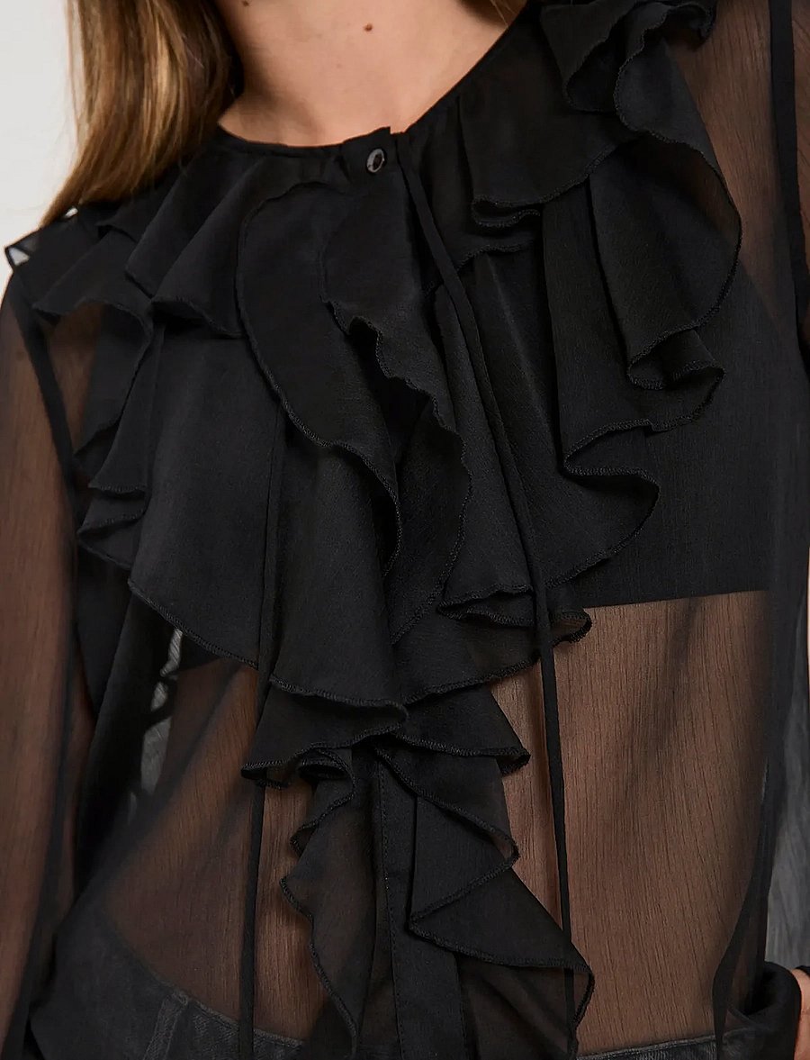 FREE/QUENT - FQDITTE-BLOUSE - langärmelige blusen - black - 3