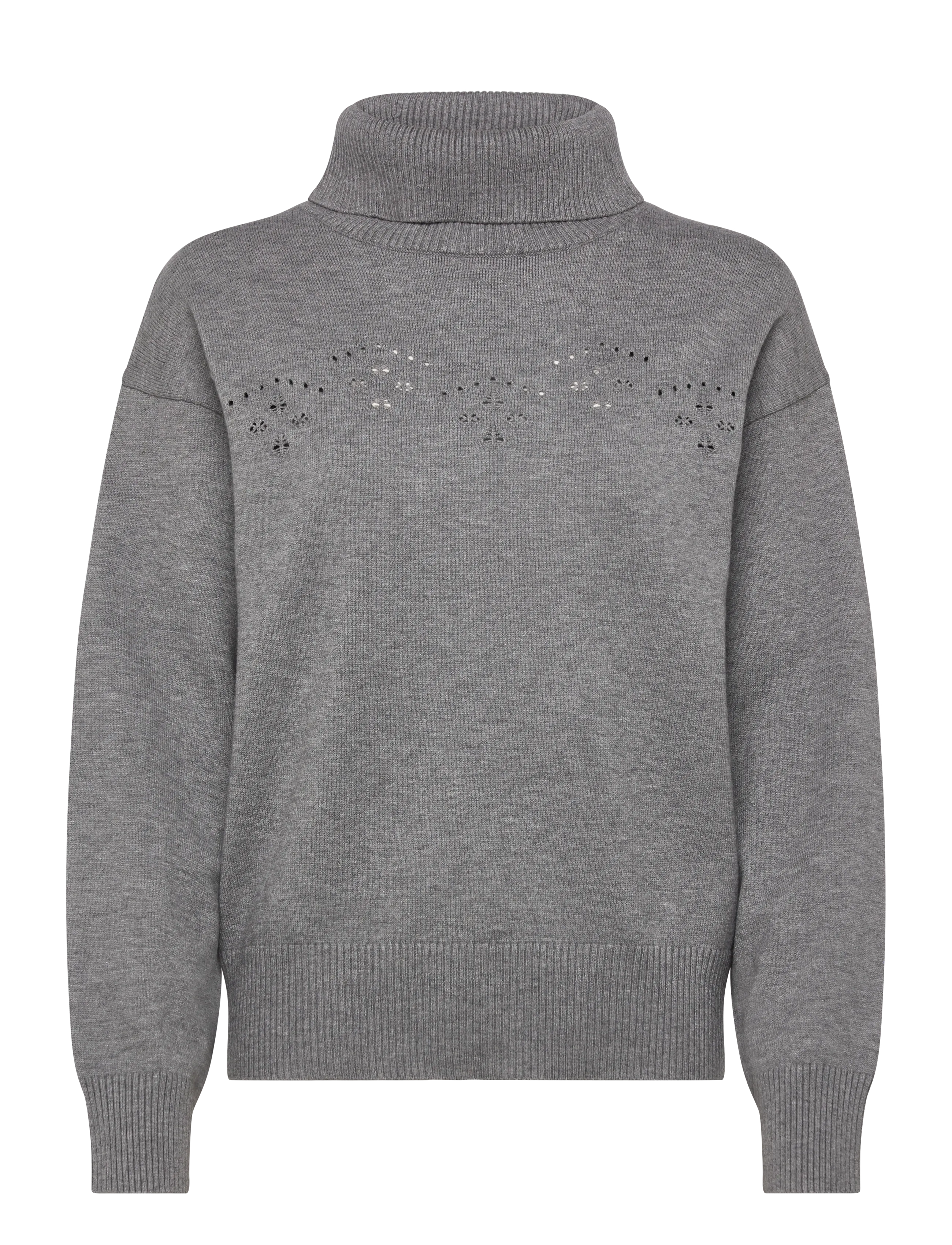 FREE/QUENT FQCLAURA-PULLOVER - Turtlenecks - MEDIUM GREY MLG. / grey