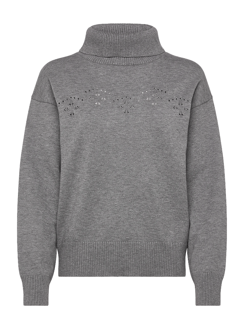 FREE/QUENT - FQCLAURA-PULLOVER - stickade tröjor - medium grey mlg. - 1