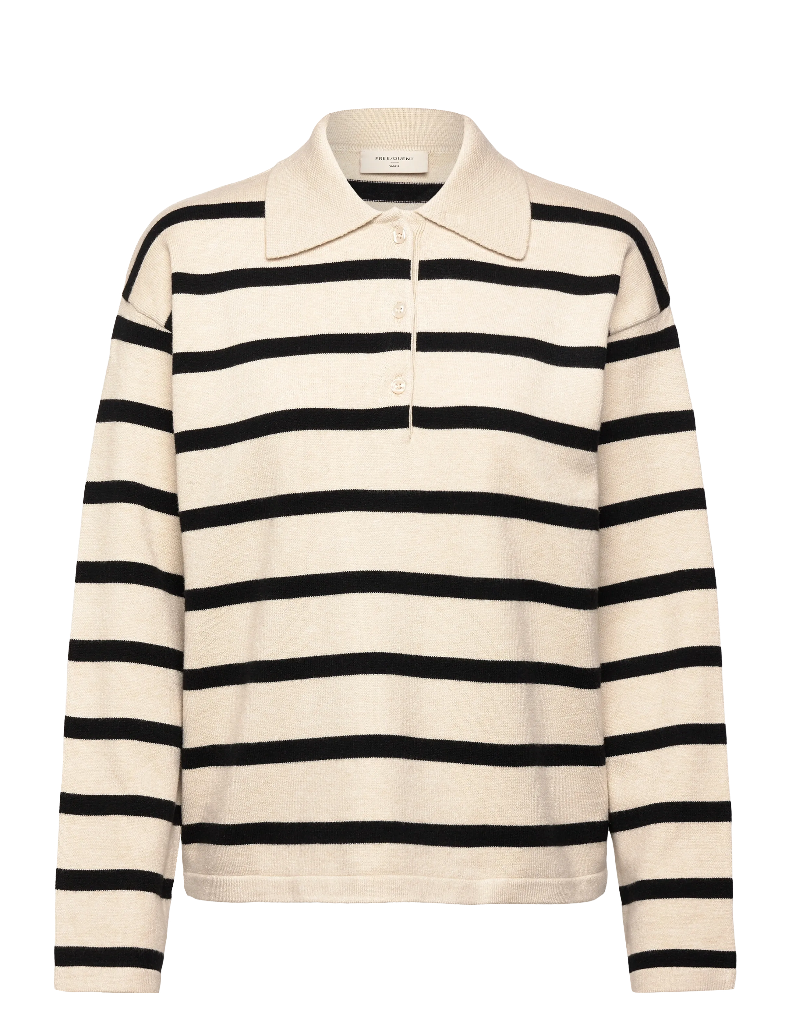 FREE/QUENT FQCLAURA-PULLOVER - Transitional Layering - MOONBEAM MELANGE W. BLACK / cream