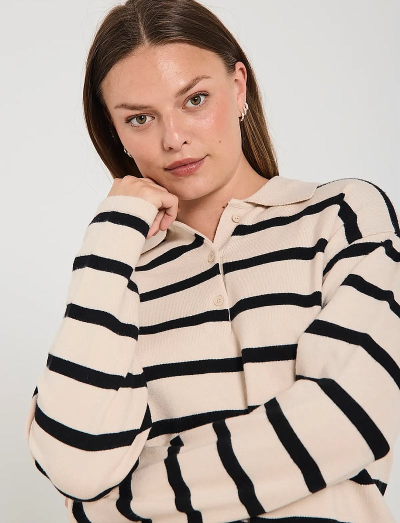 FREE/QUENT - FQCLAURA-PULLOVER - pullover - moonbeam melange w. black - 0