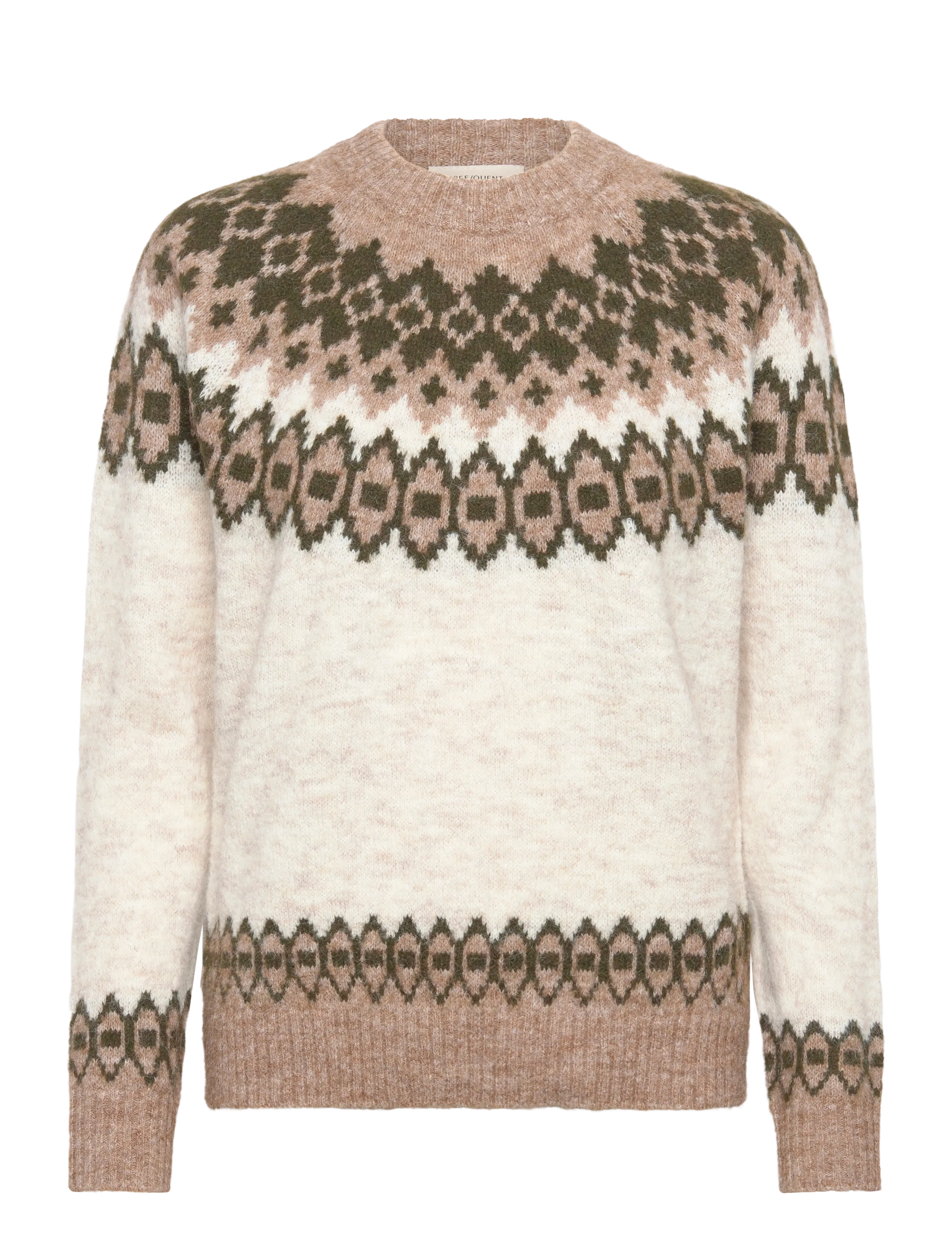 FQNOVALA-PULLOVER - MOONBEAM MEL W KOMBU GREEN MEL