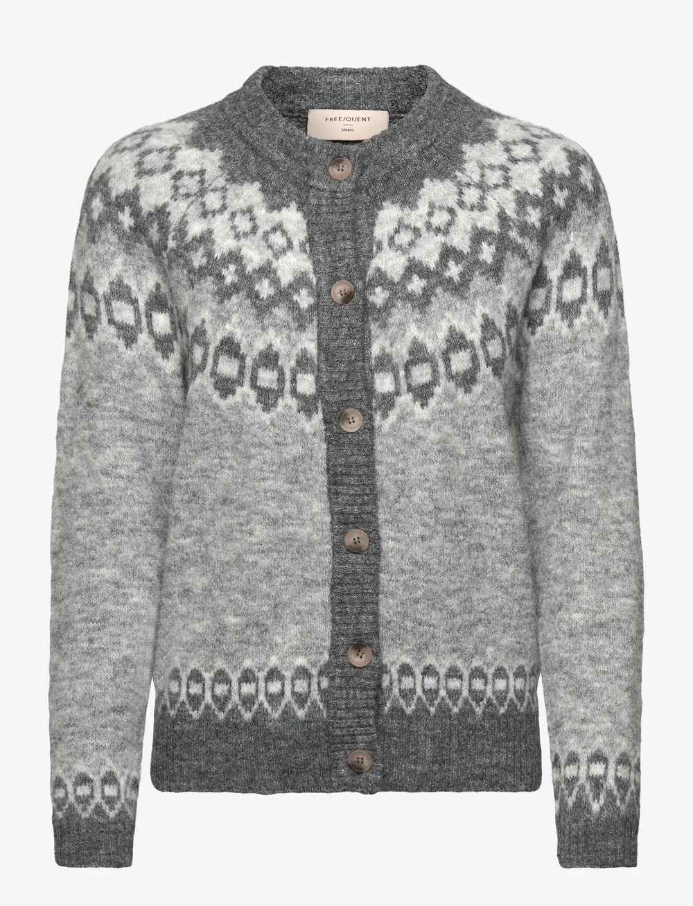 FREE/QUENT - FQNOVALA-CARDIGAN - kardiganid - med grey mel. w. dark grey mel - 0