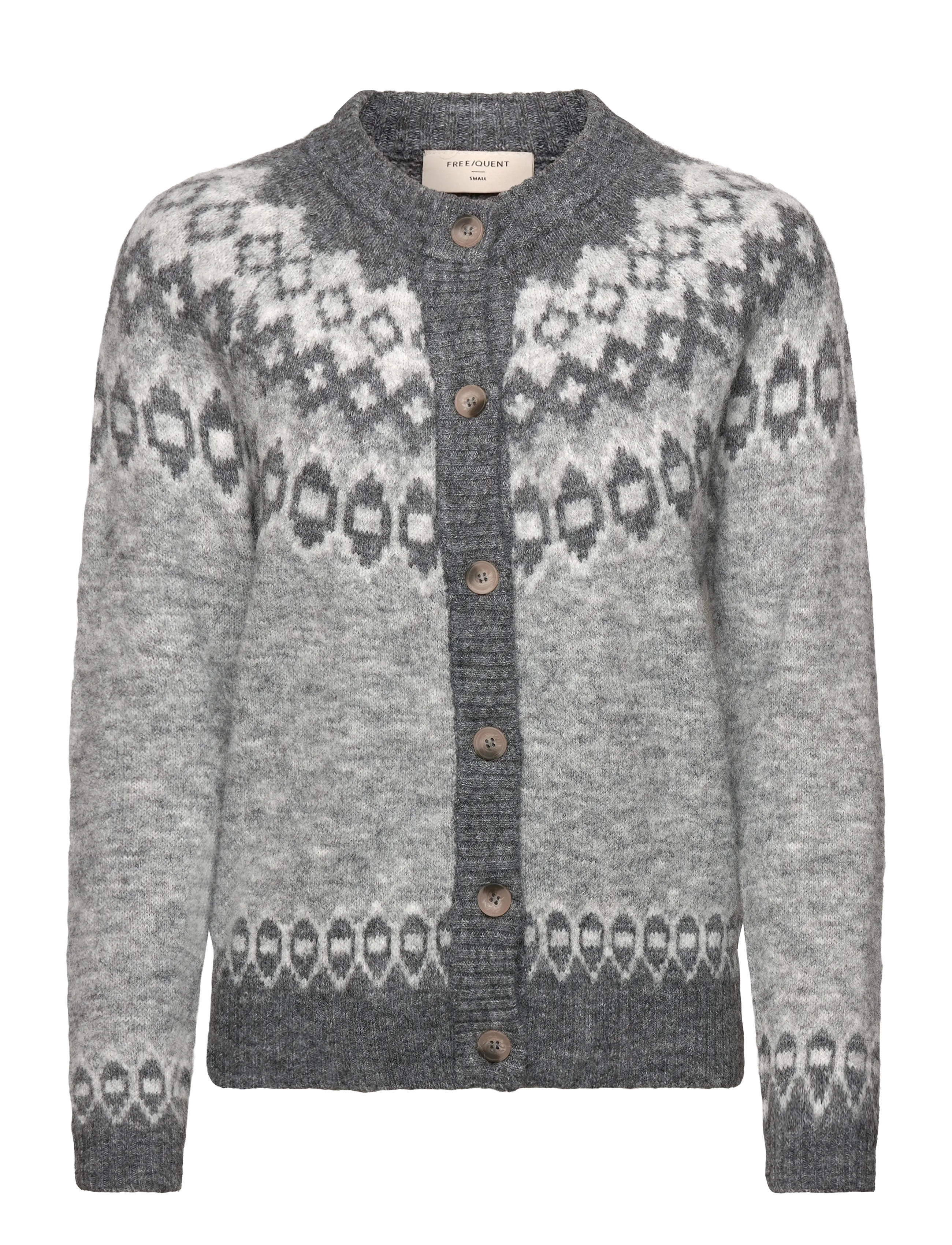 FREE/QUENT FQNOVALA-CARDIGAN - Cardigans - MED GREY MEL. W. DARK GREY MEL / grey
