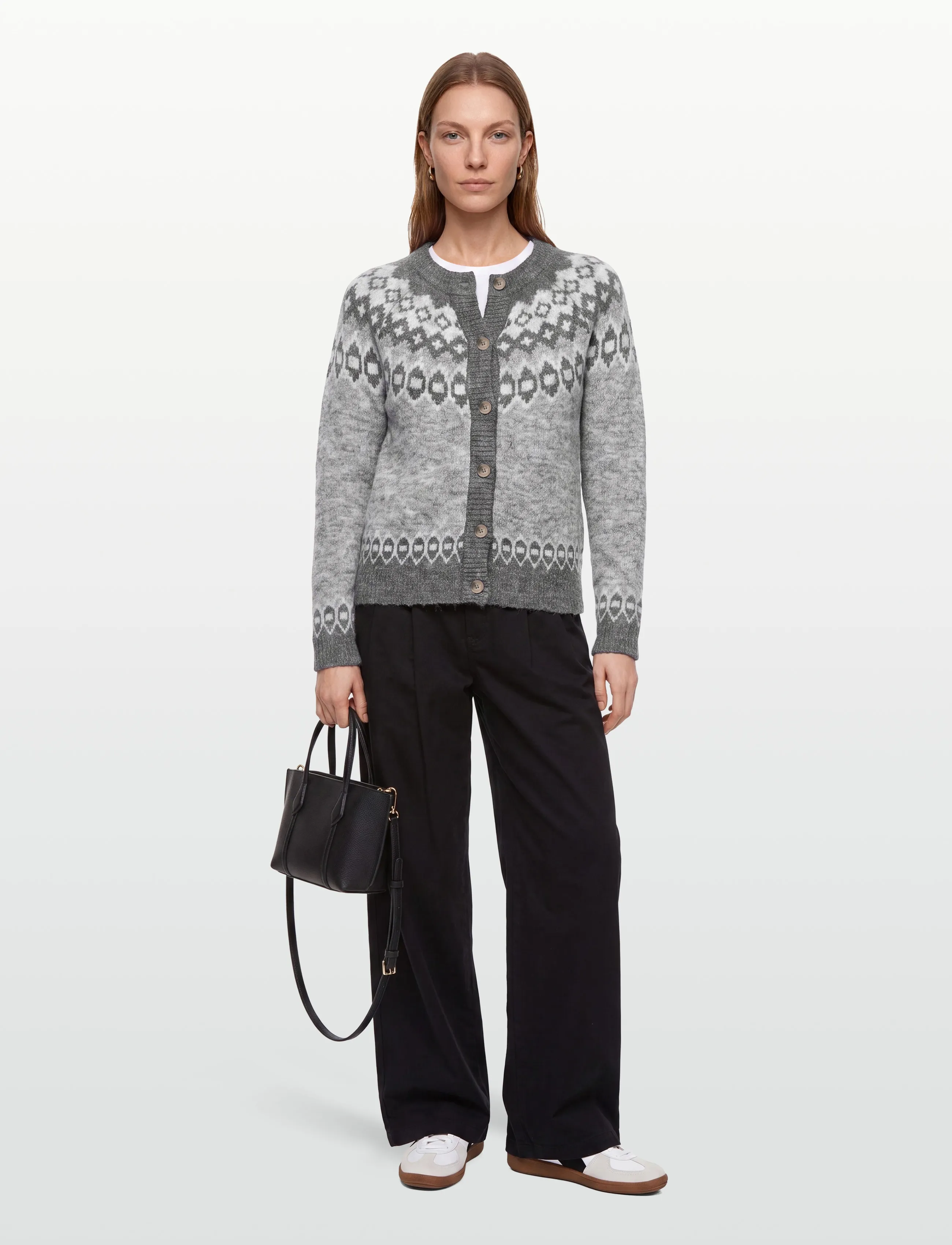 FREE/QUENT - FQNOVALA-CARDIGAN - langærmede toppe - med grey mel. w. dark grey mel - 0