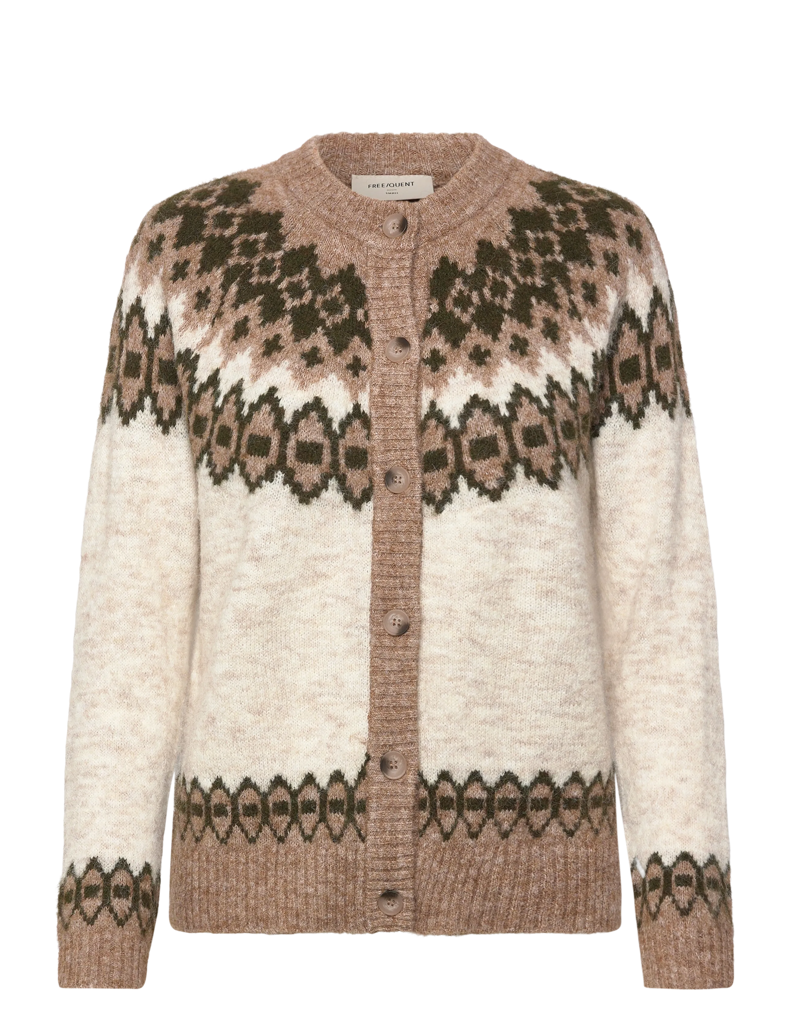 FREE/QUENT FQNOVALA-CARDIGAN - Cardigans - MOONBEAM MEL W KOMBU GREEN MEL / multi