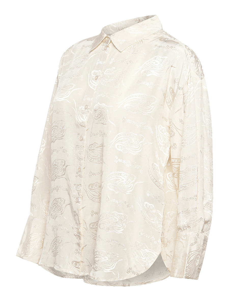 FREE/QUENT - Shirt from Freequent in a light material with allover print. The shirt has a sim - blouses à manches longues - moonbeam - 3