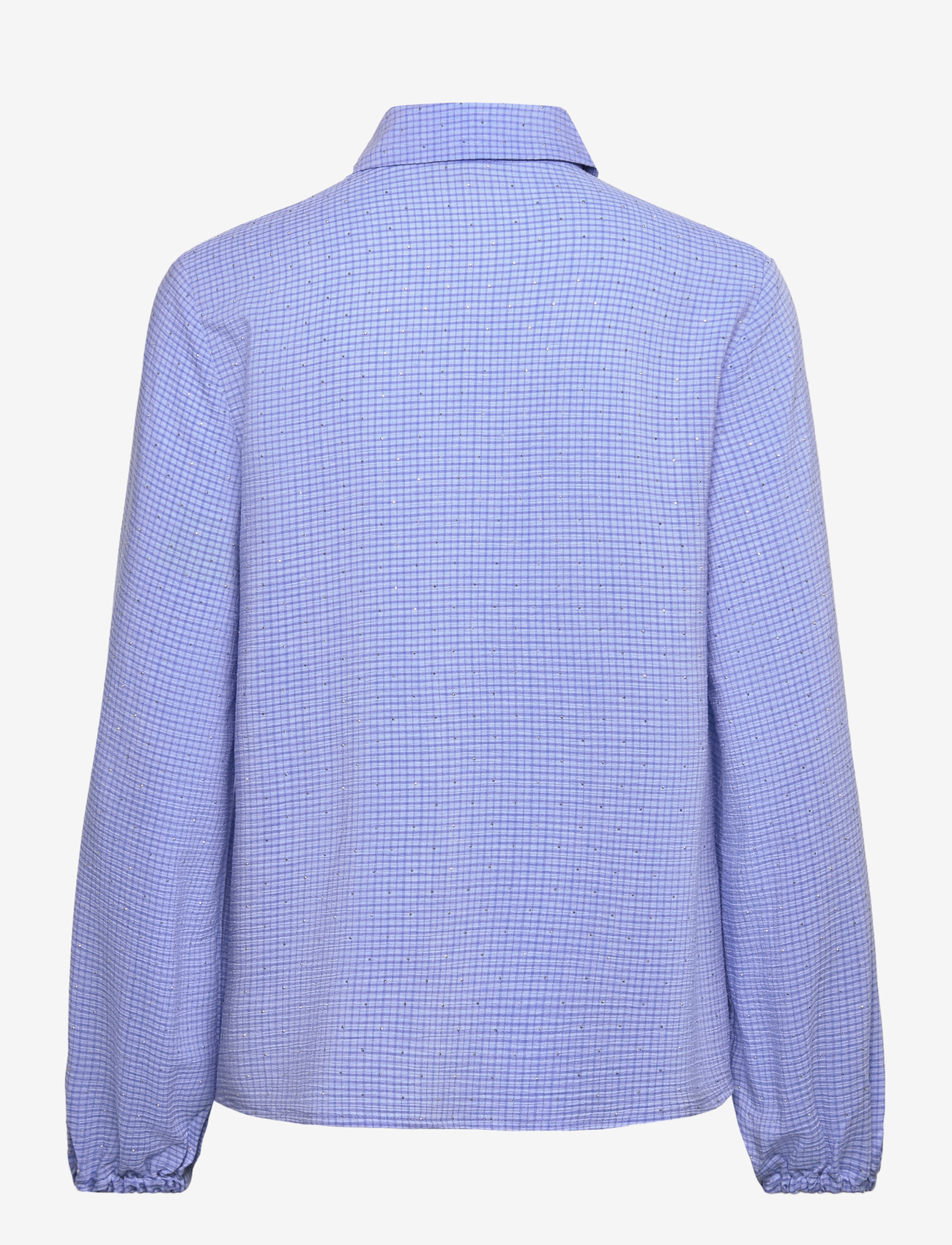 FREE/QUENT - Shirt from Freequent in a checkered texture with pearl details. The shirt has a - langærmede skjorter - wedgewood melange - 1