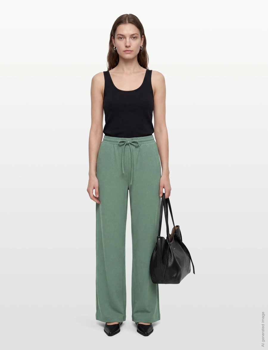 FREE/QUENT - FQNANNI-PANTS - hosen mit weitem bein - dark forest - 0