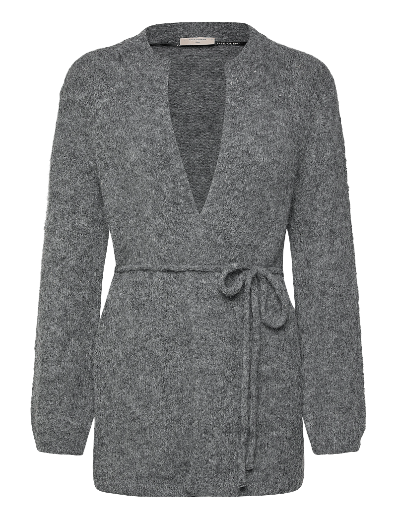 FREE/QUENT - Wrap cardigan - cardigans - dark grey melange - 0