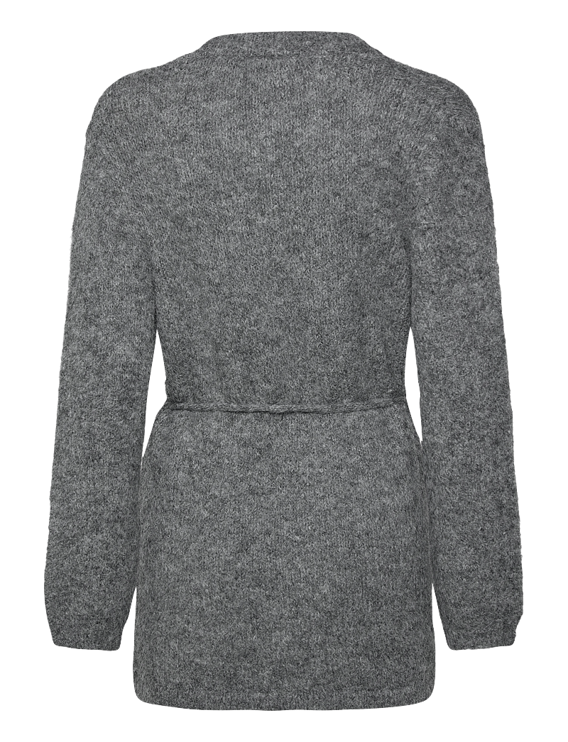 FREE/QUENT - Wrap cardigan - cardigans - dark grey melange - 1