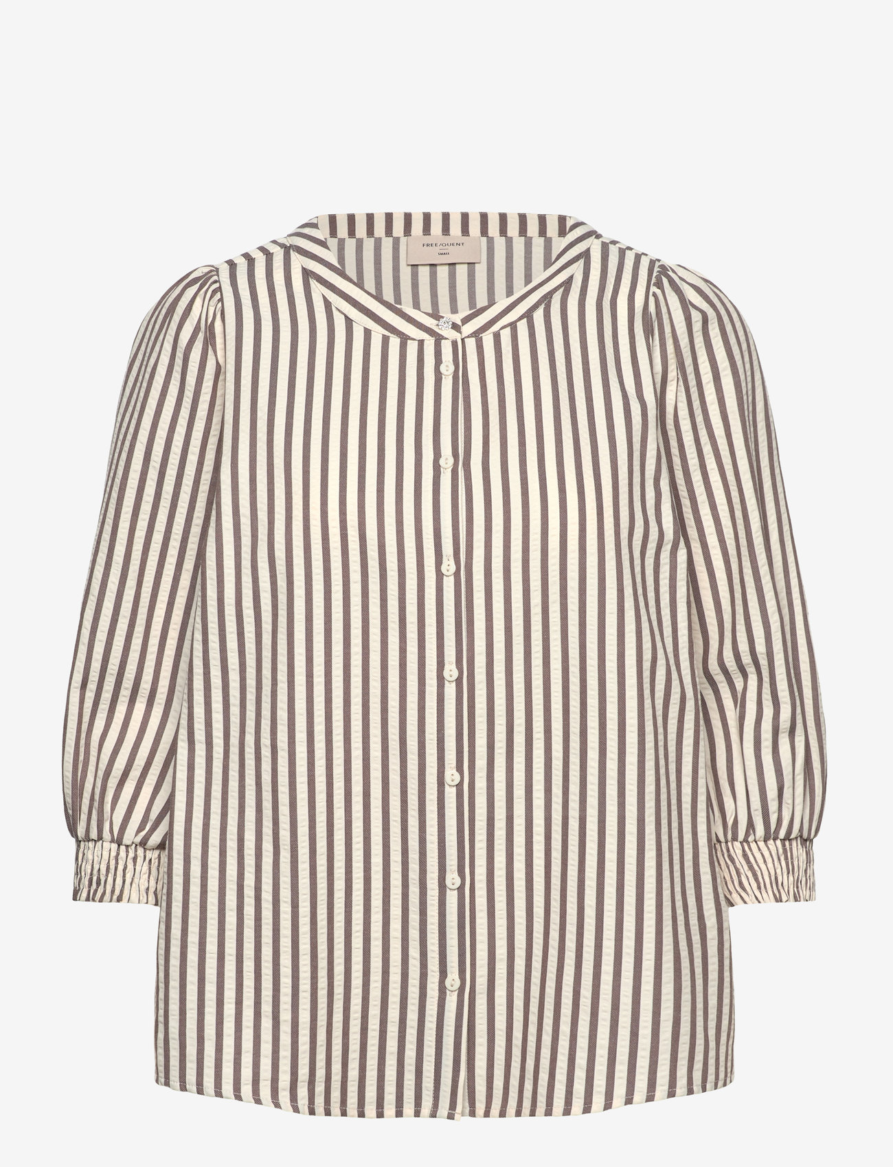 FREE/QUENT - Shirt  - lühikeste varrukatega pluusid - morel w. star off-white - 1